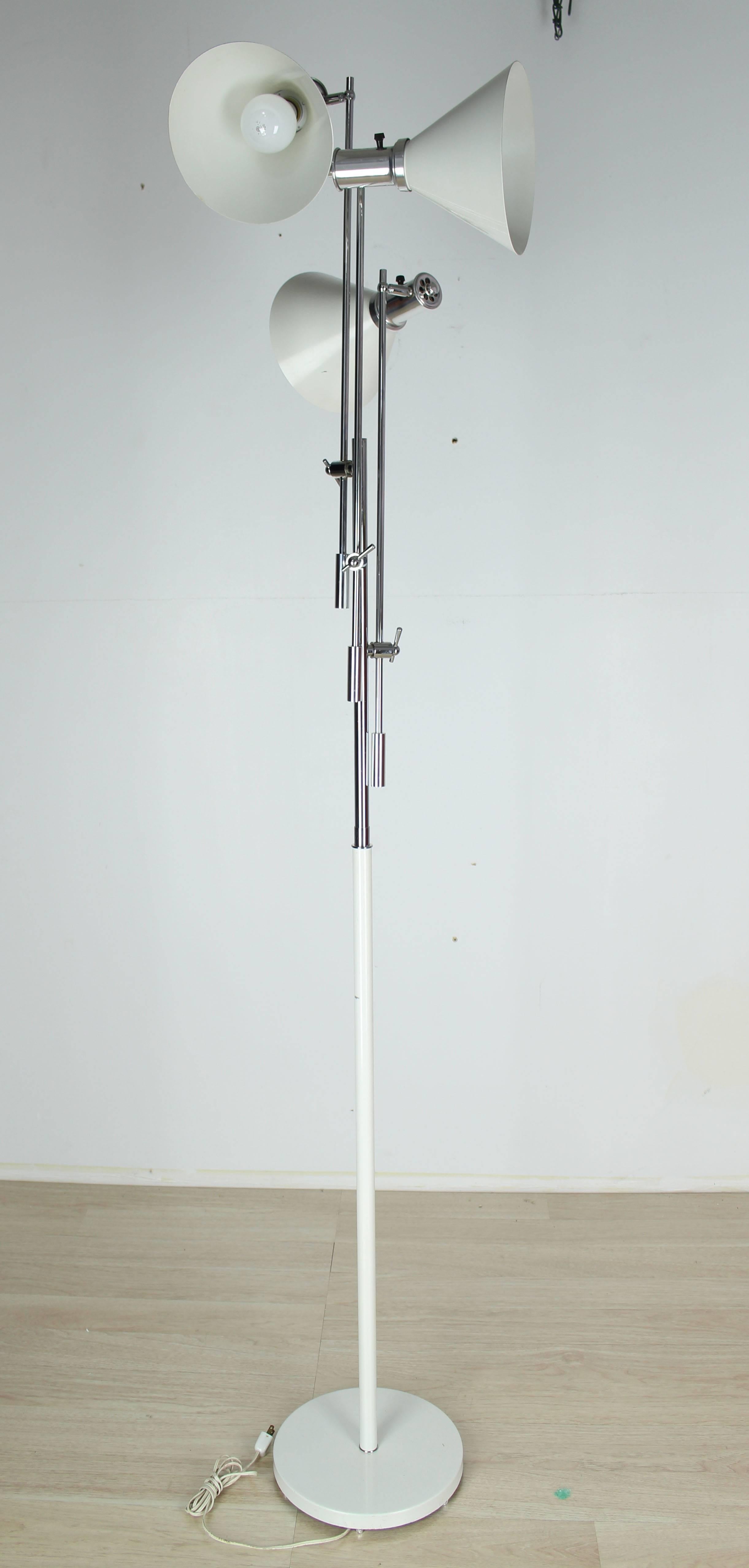 Polished Arredoluce Style Italian Vintage Fully Adjustable Floor Lamp For Sale