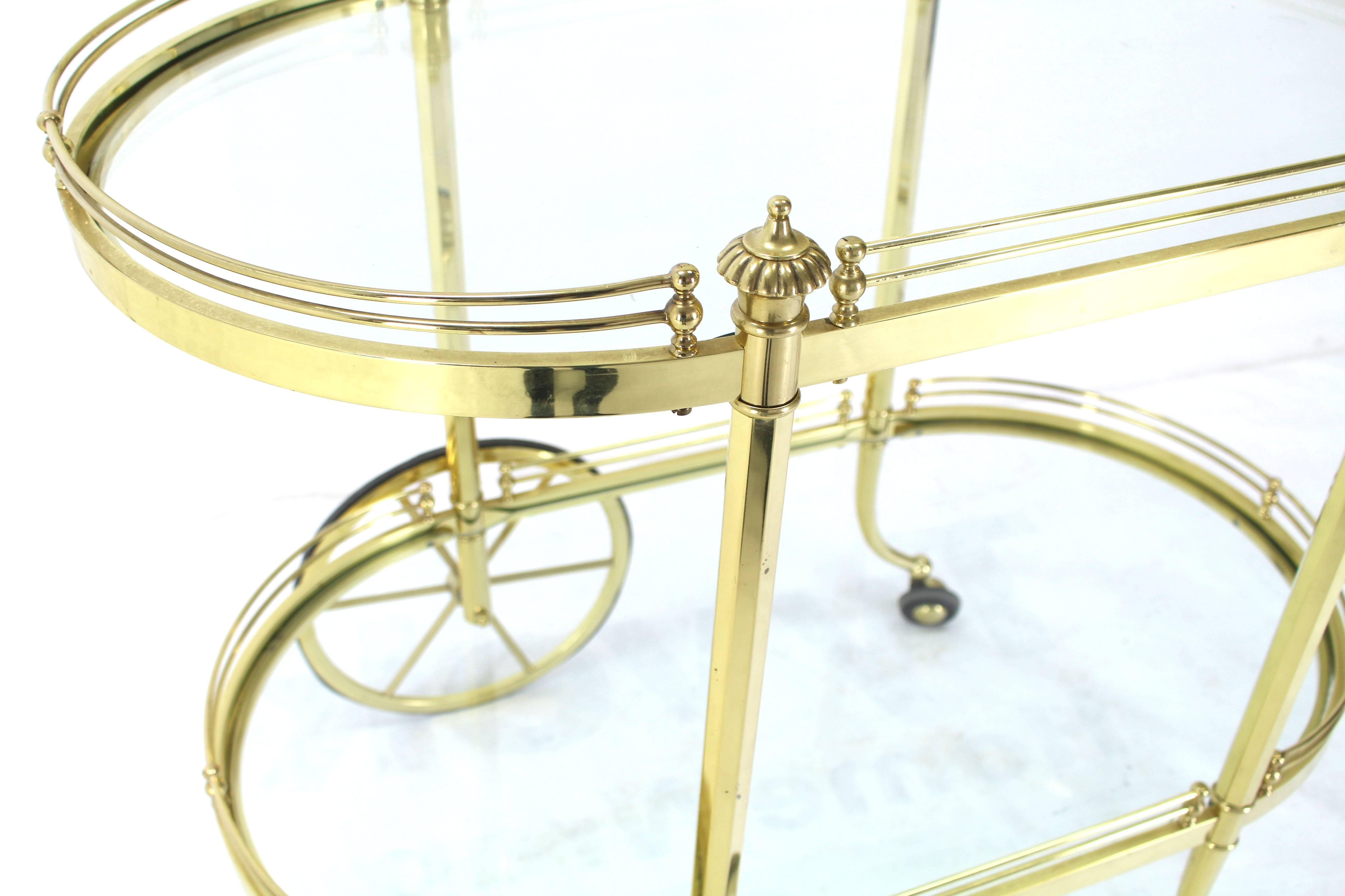 glass rolling bar cart