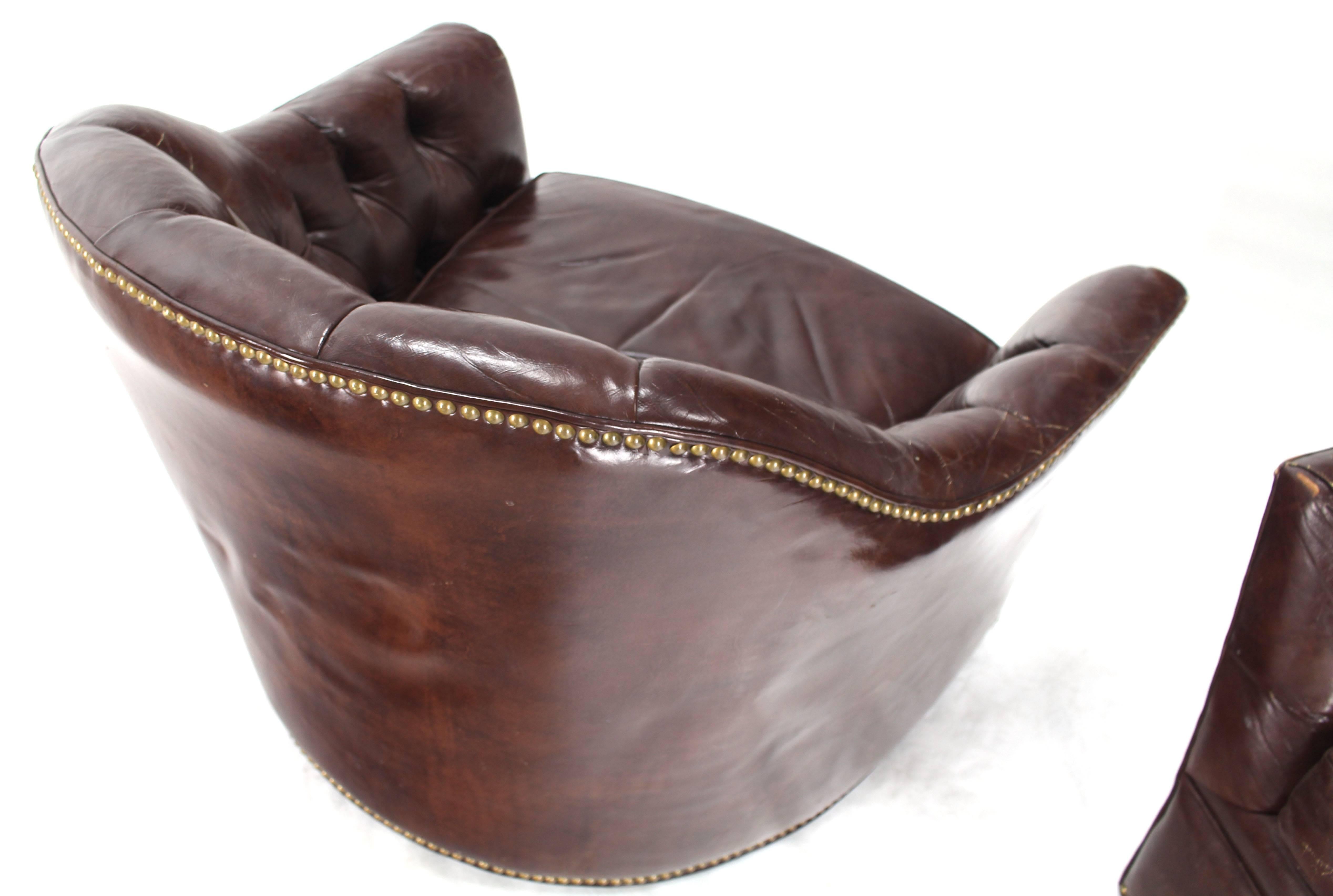 leather tufted swivel chair