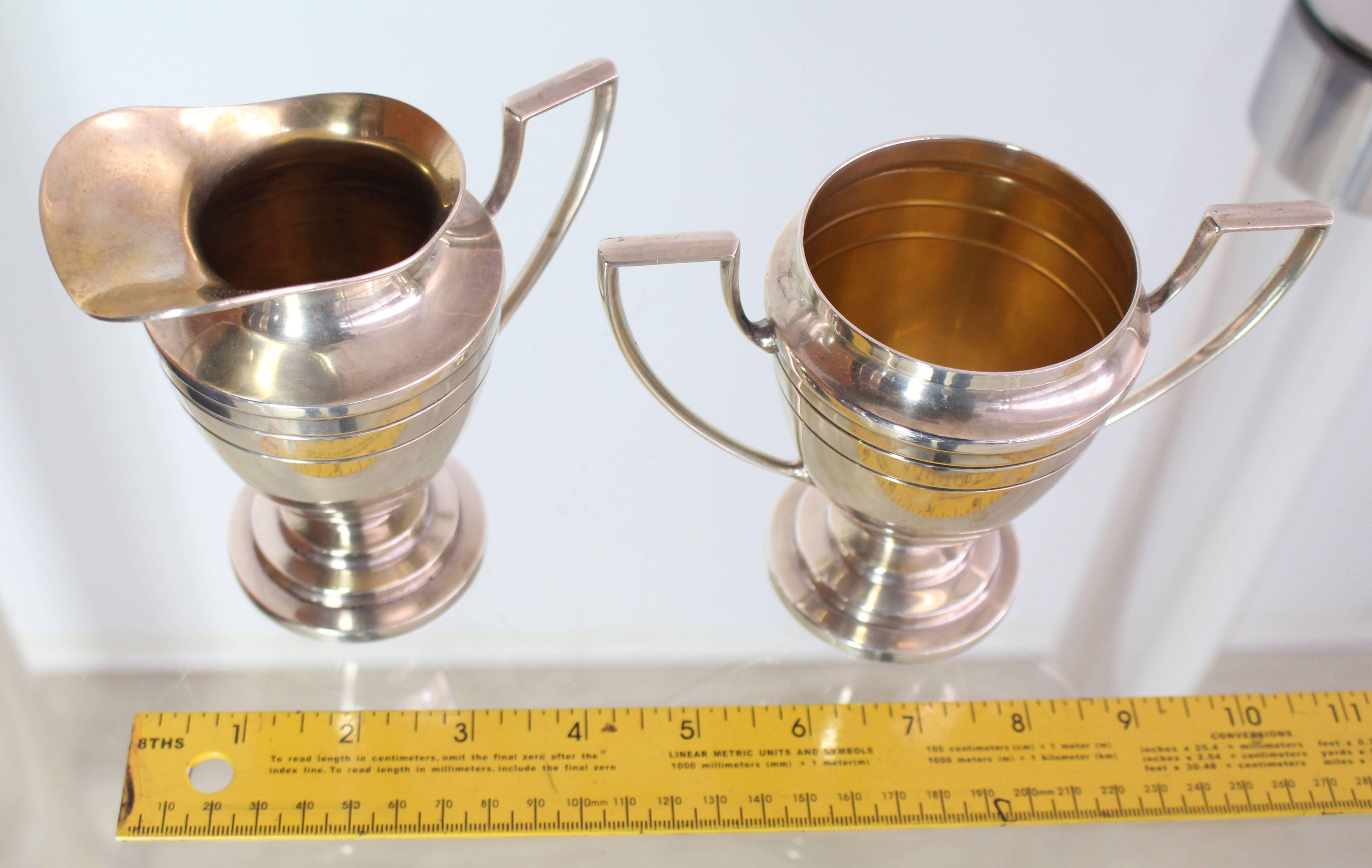 20th Century Woodside Sterling Sugar and Creamer Art Deco For Sale