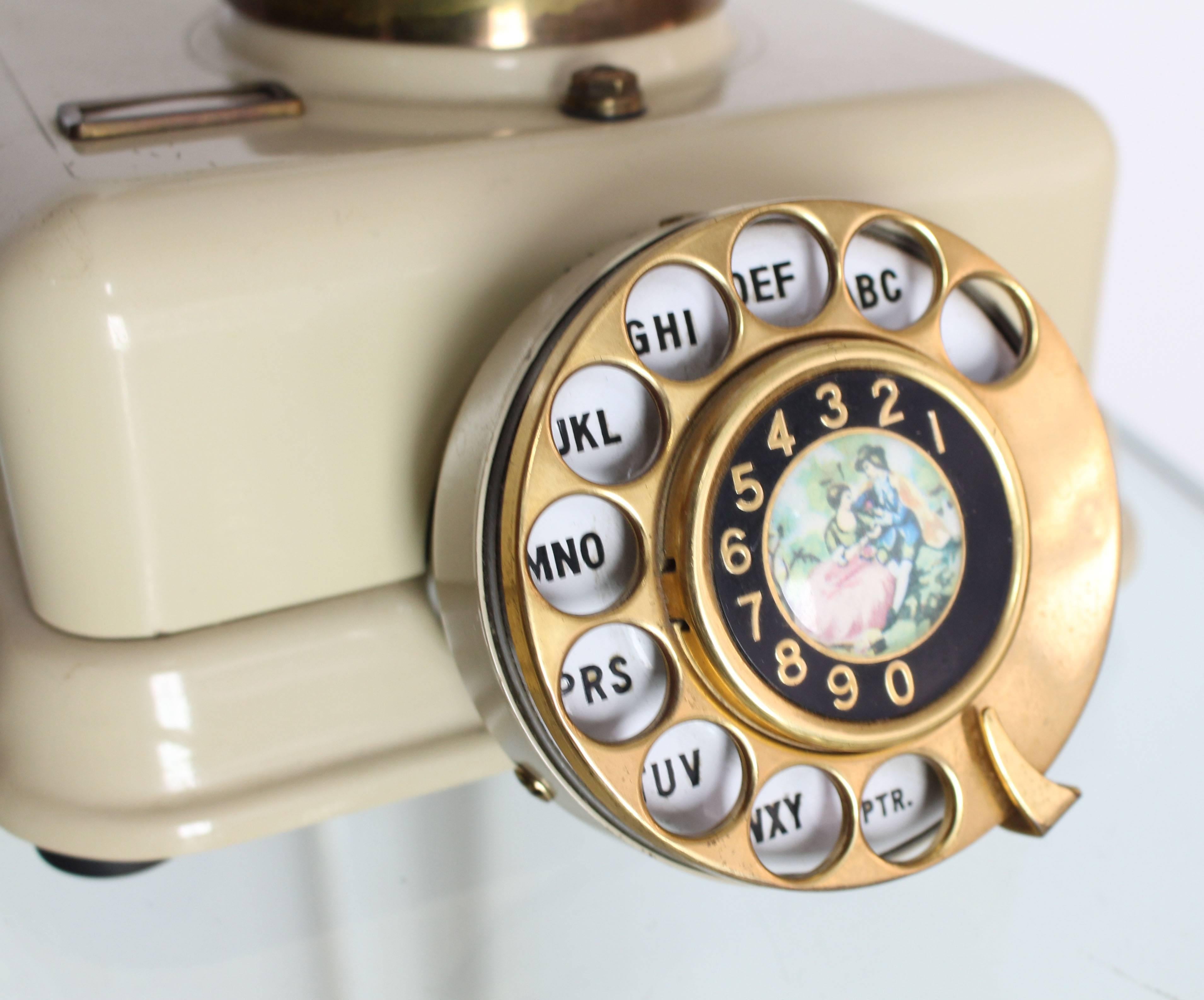 Mid-Century Modern Antique French Rotary Telephone