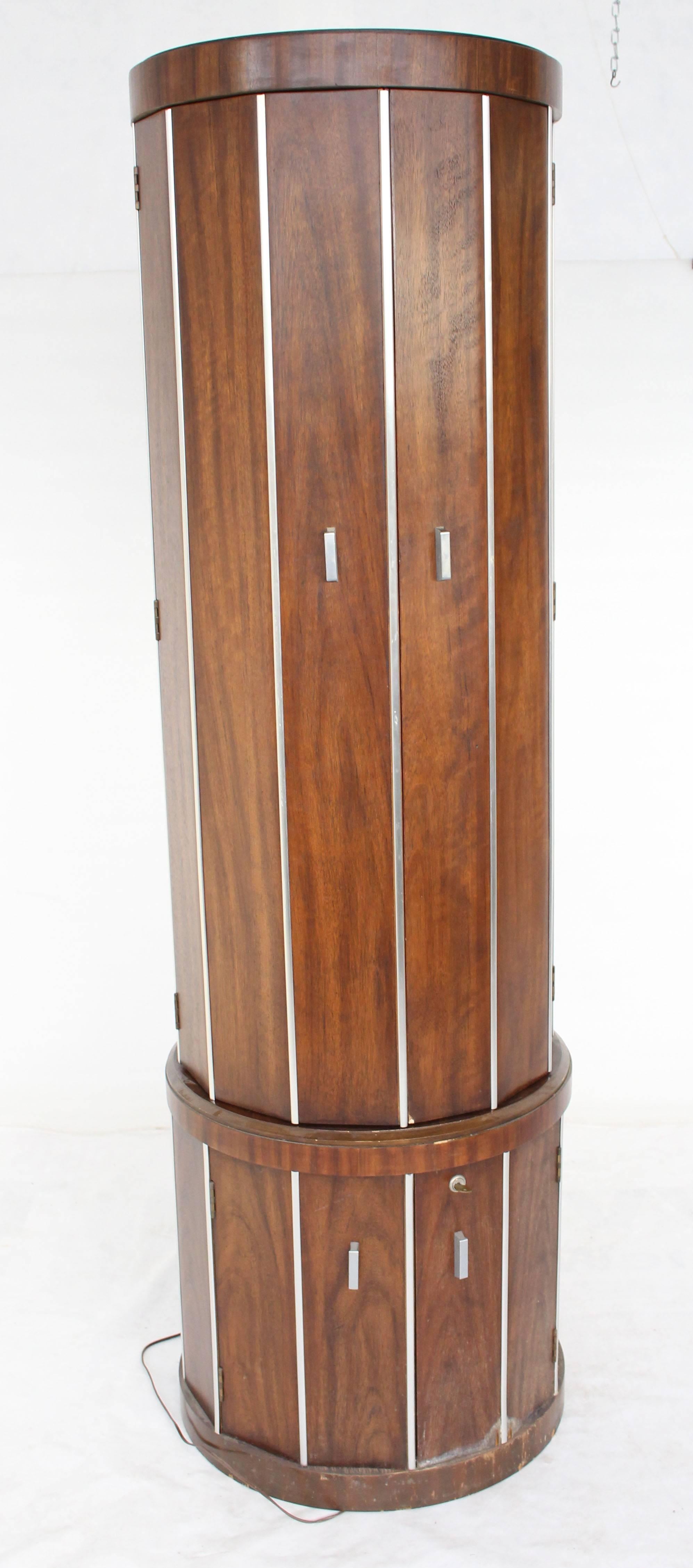 round liquor cabinet