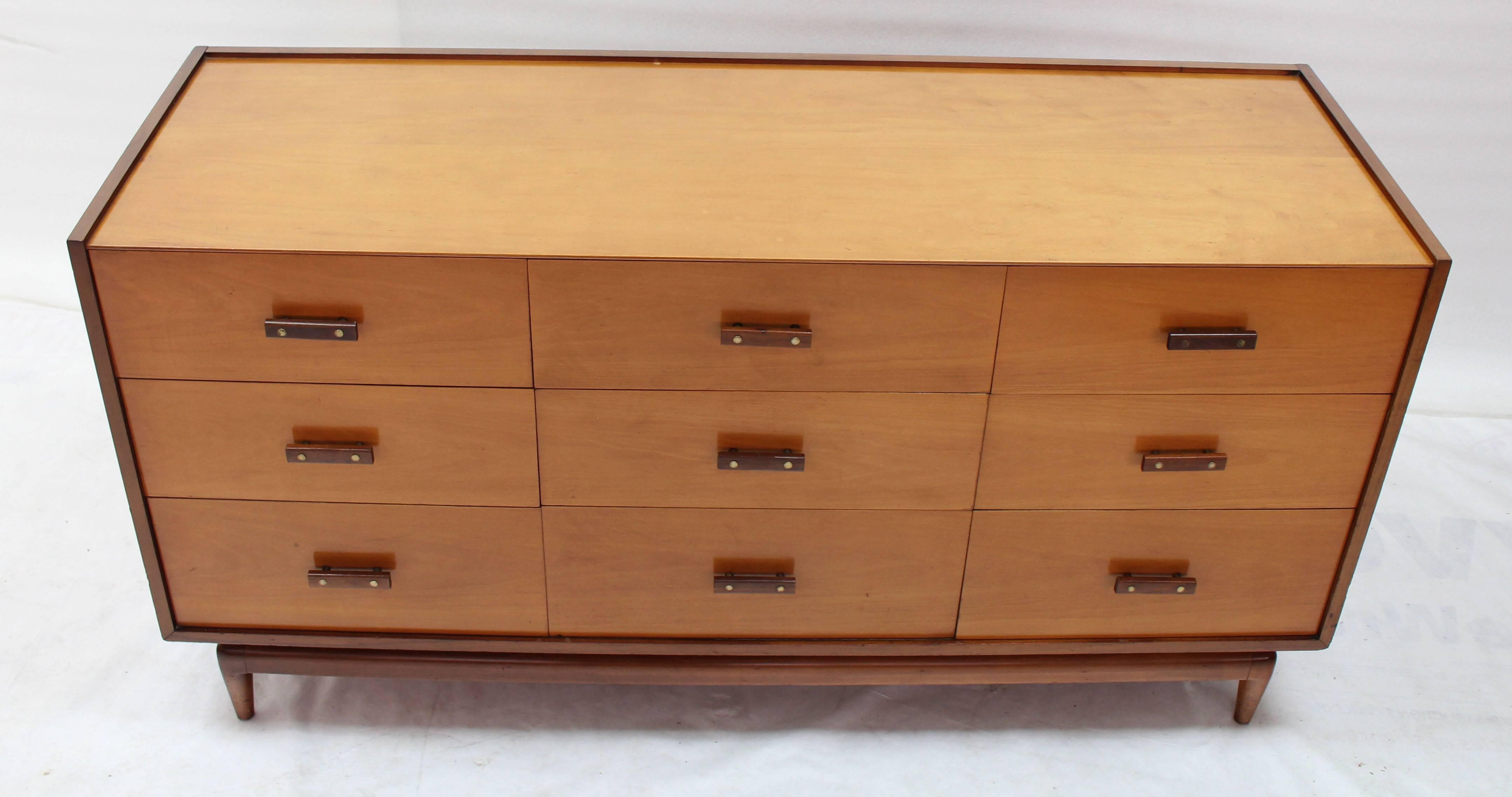 20th Century Nine Drawers Two-Tone Finish Dresser
