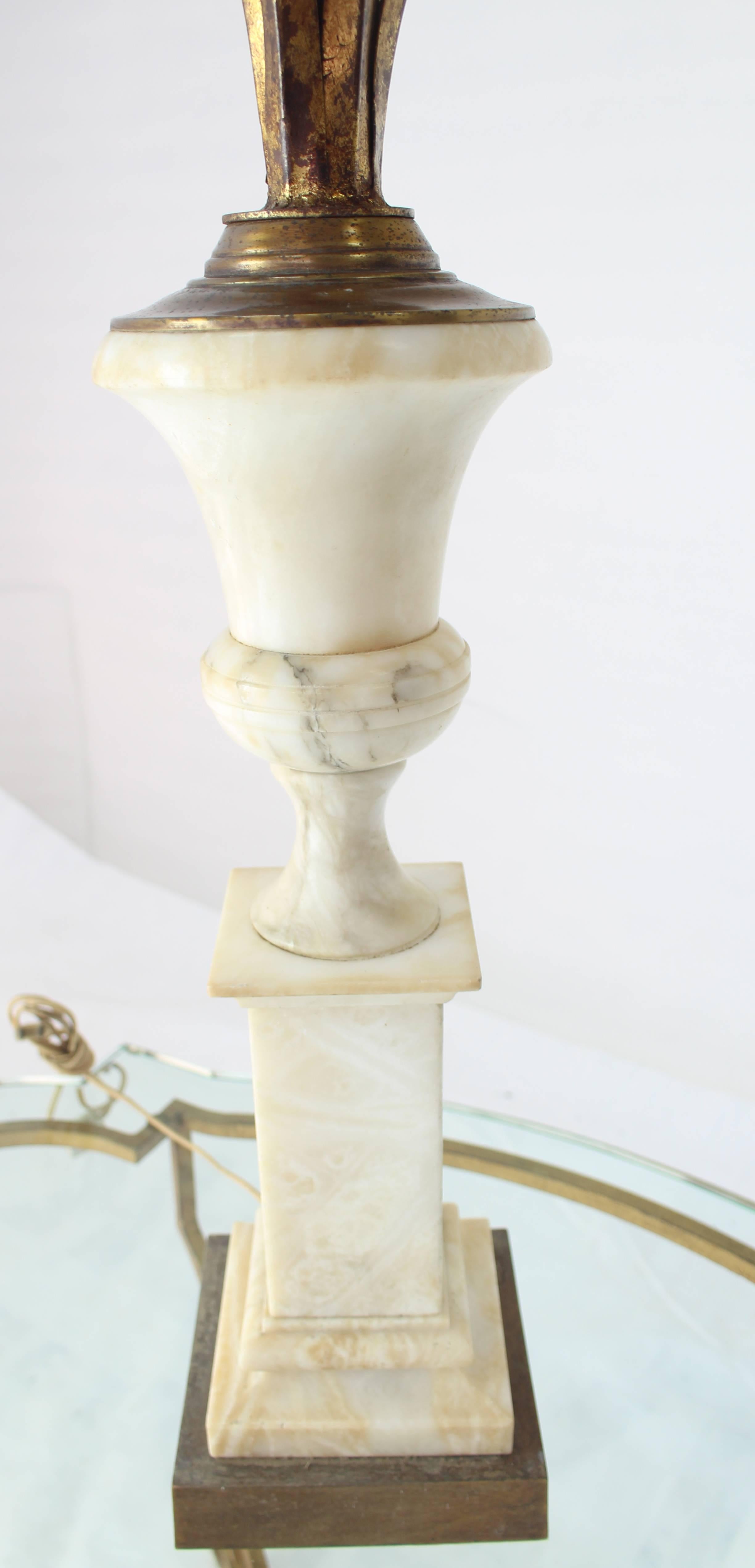 Decorative well built heavy and steady marble base table lamp. Coco Chanel style. Mid-Century Modern.