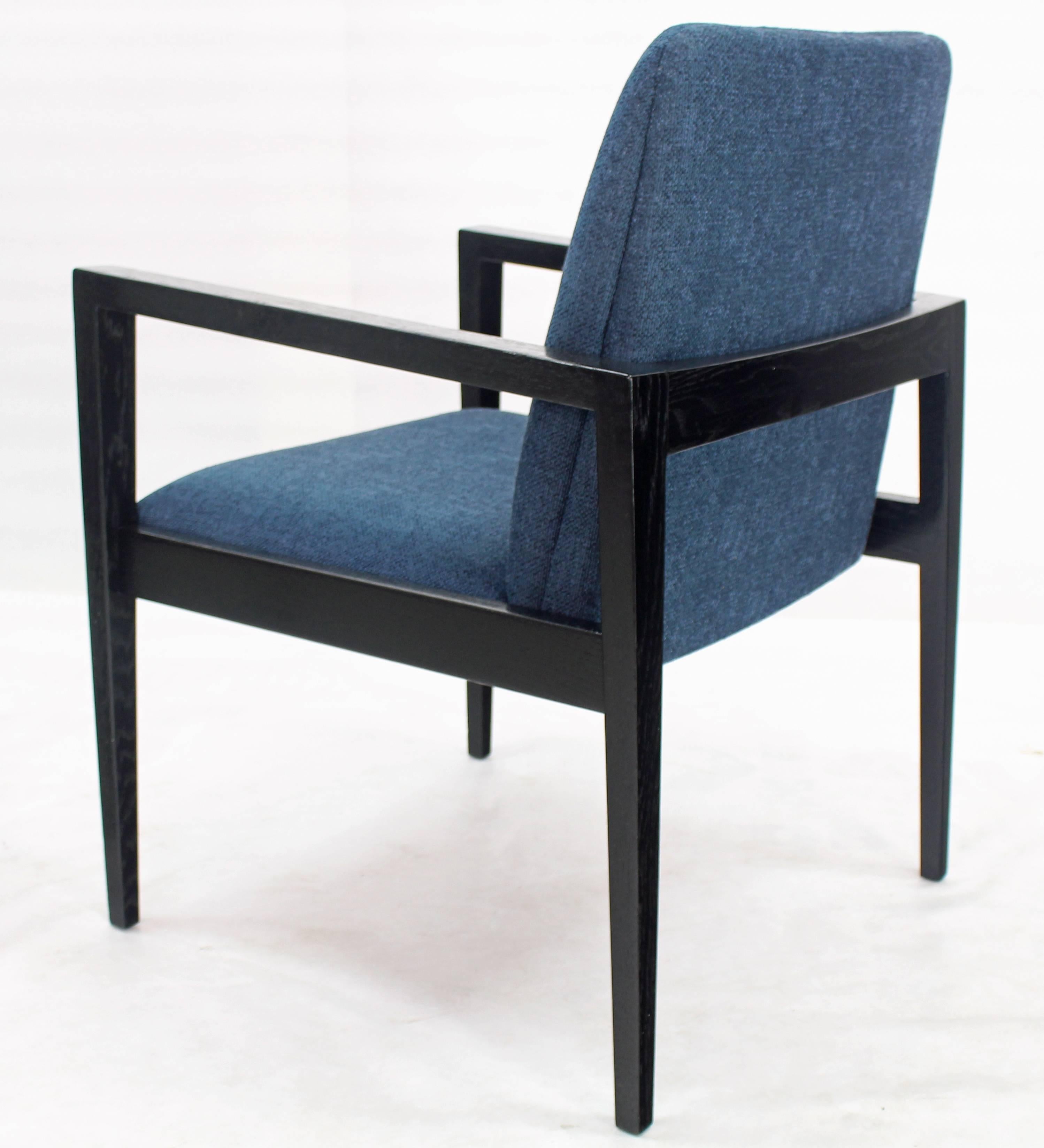 American Pair of Mid-Century Modern Ebonized Lounge Chairs For Sale