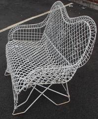Wire Mesh Loveseat Settee Outdoor Bench