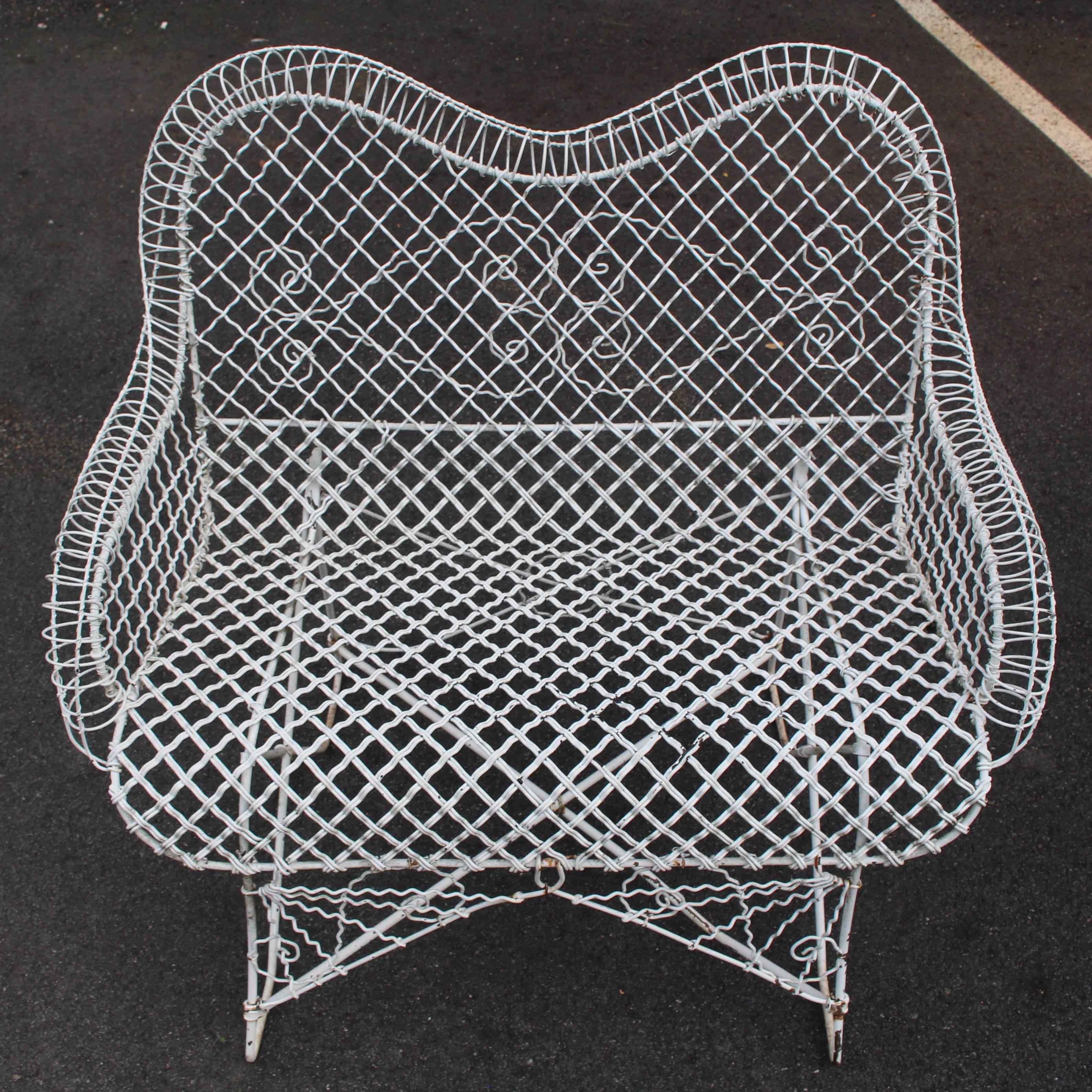 Malla metálica Loveseat Settee Outdoor Bench Forjado en venta