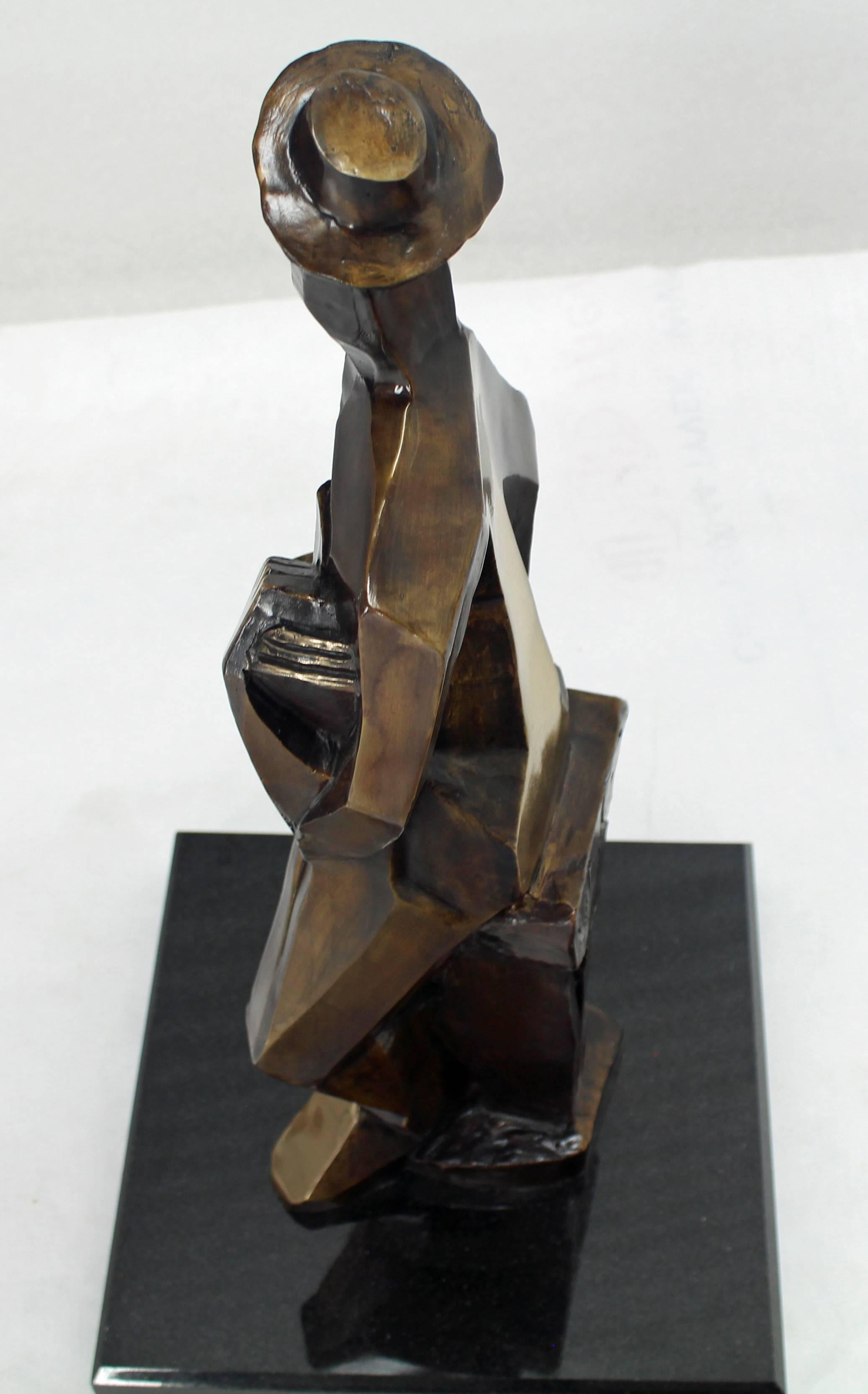 Américain Sculpture de guitariste abstraite en bronze d'après Picasso, numérotée en vente