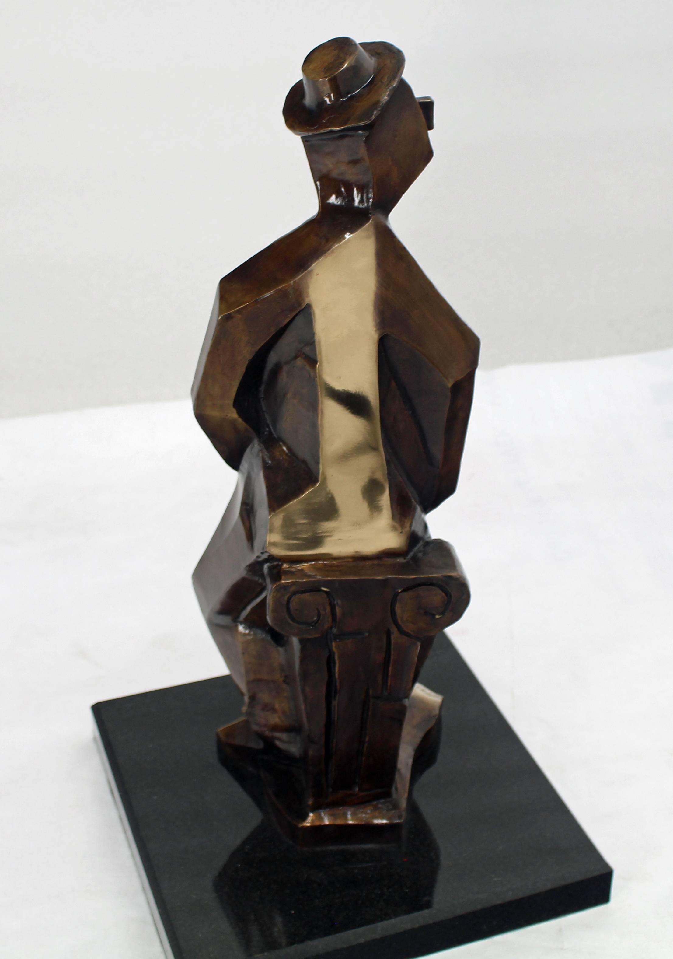 Sculpture de guitariste abstraite en bronze d'après Picasso, numérotée Excellent état - En vente à Rockaway, NJ