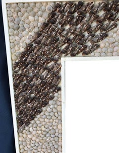 Rectangular Shell Mosaic Frame Mirror Art