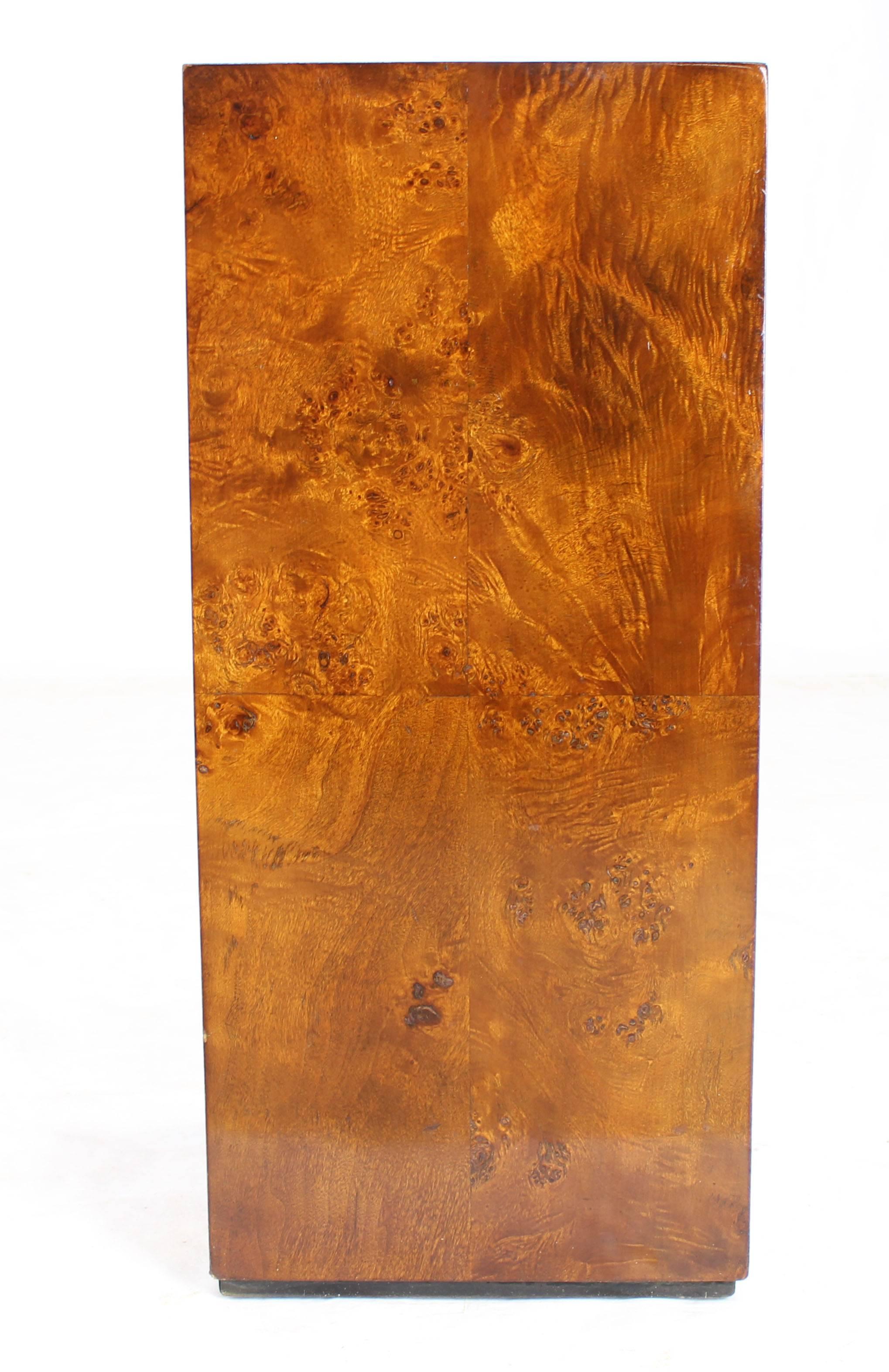 American Burl Wood Mid-Century Modern Pedestal