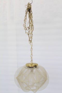 Lucite Fish Line Shade Light Fixture Pendant