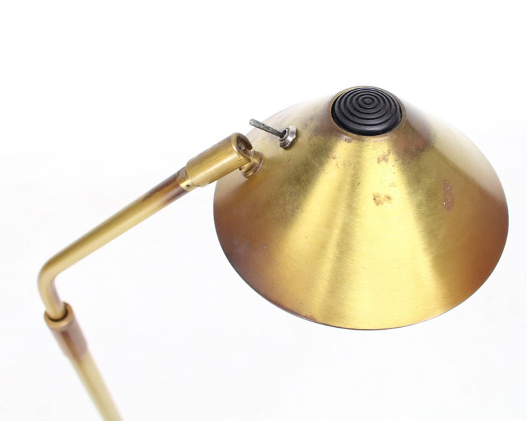 American Adjustable Mid-Century Modern Brass Floor Lamp George Kovacs For Sale