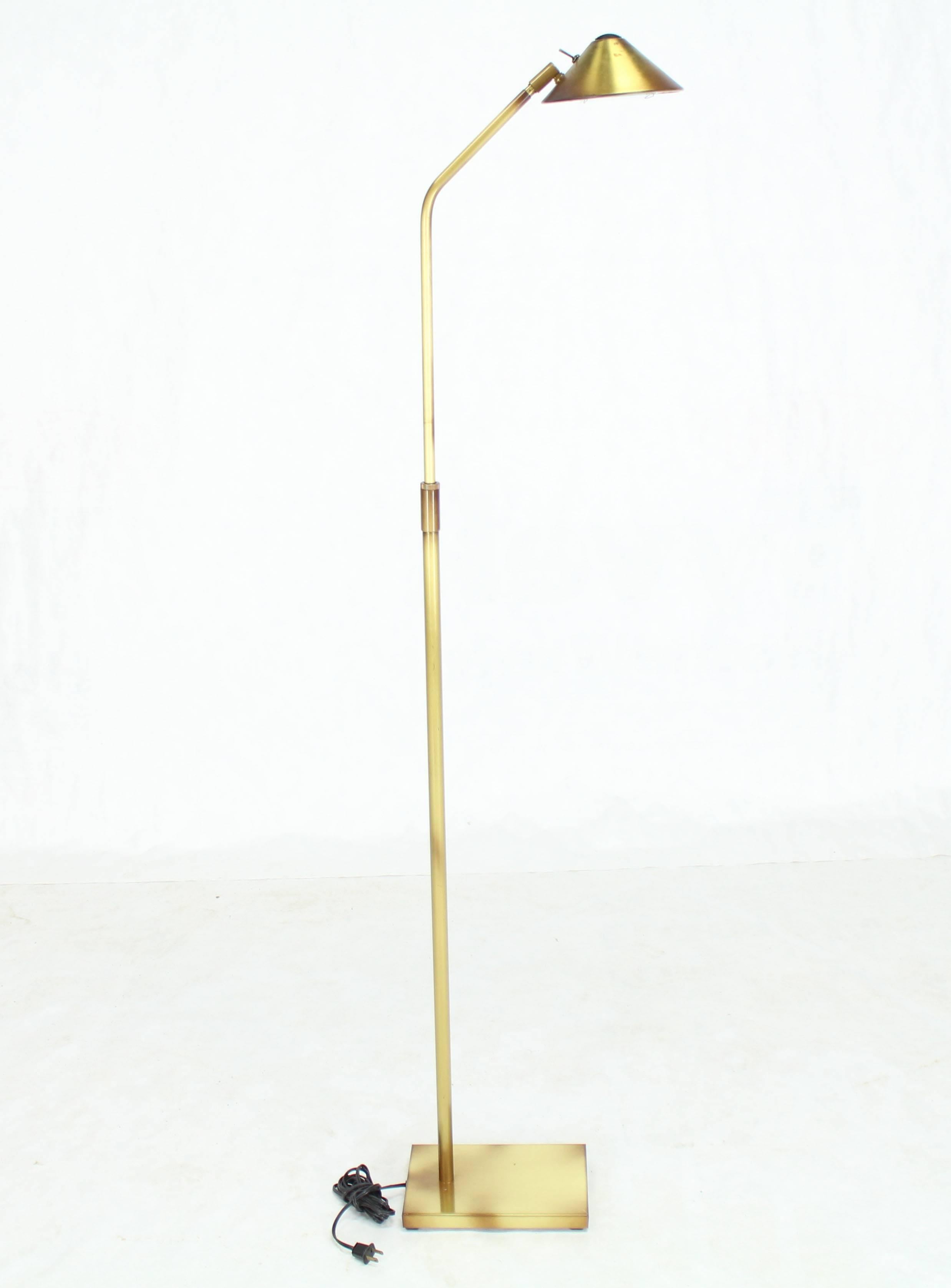 American Adjustable Mid-Century Modern Brass Floor Lamp George Kovacs For Sale