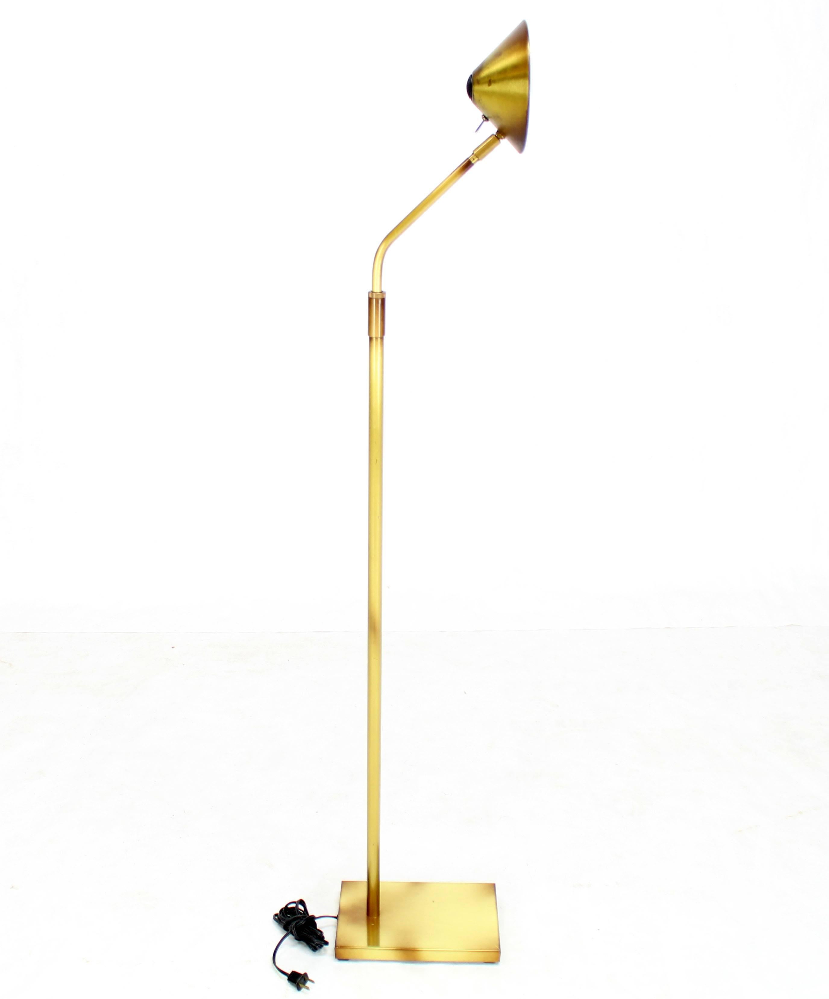 Polished Adjustable Mid-Century Modern Brass Floor Lamp George Kovacs For Sale