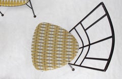 Set of Four Wrought Iron Outdoor Chairs Heart Shape Seats