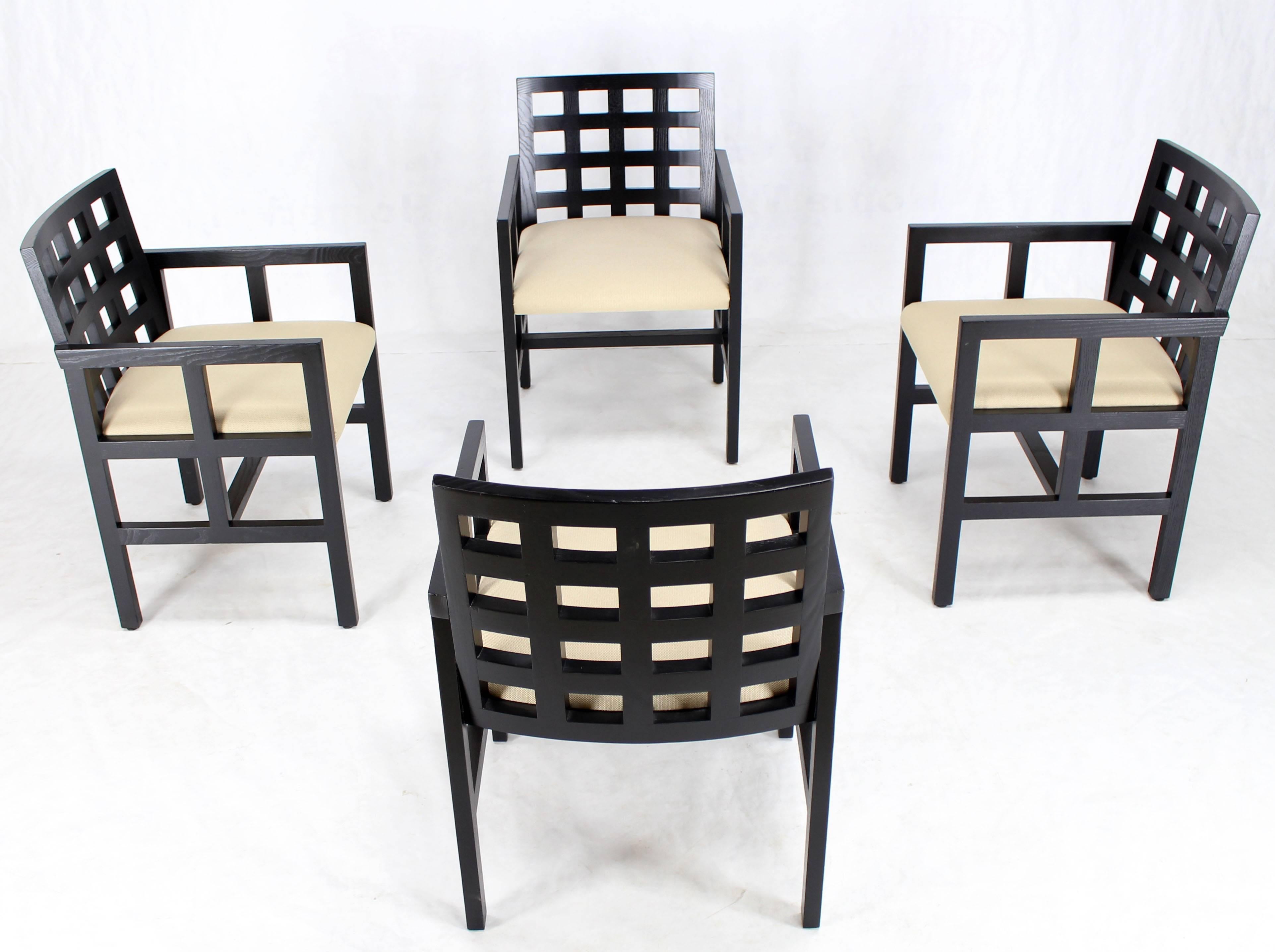 Ebonized Set of Four Black Side Dining Chairs by Ward Bennet for Brickel Associates