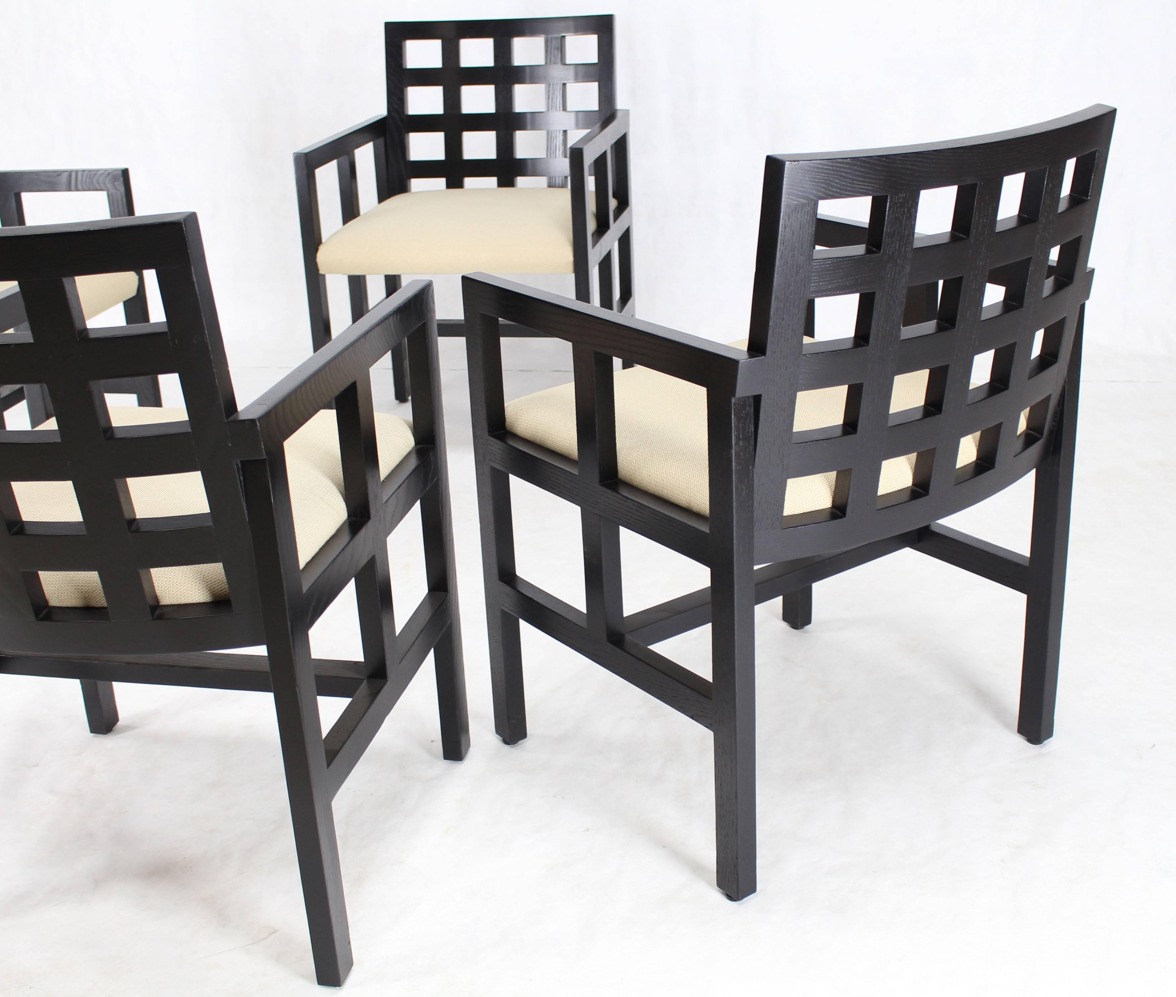 Mid-Century Modern Set of Four Black Side Dining Chairs by Ward Bennet for Brickel Associates