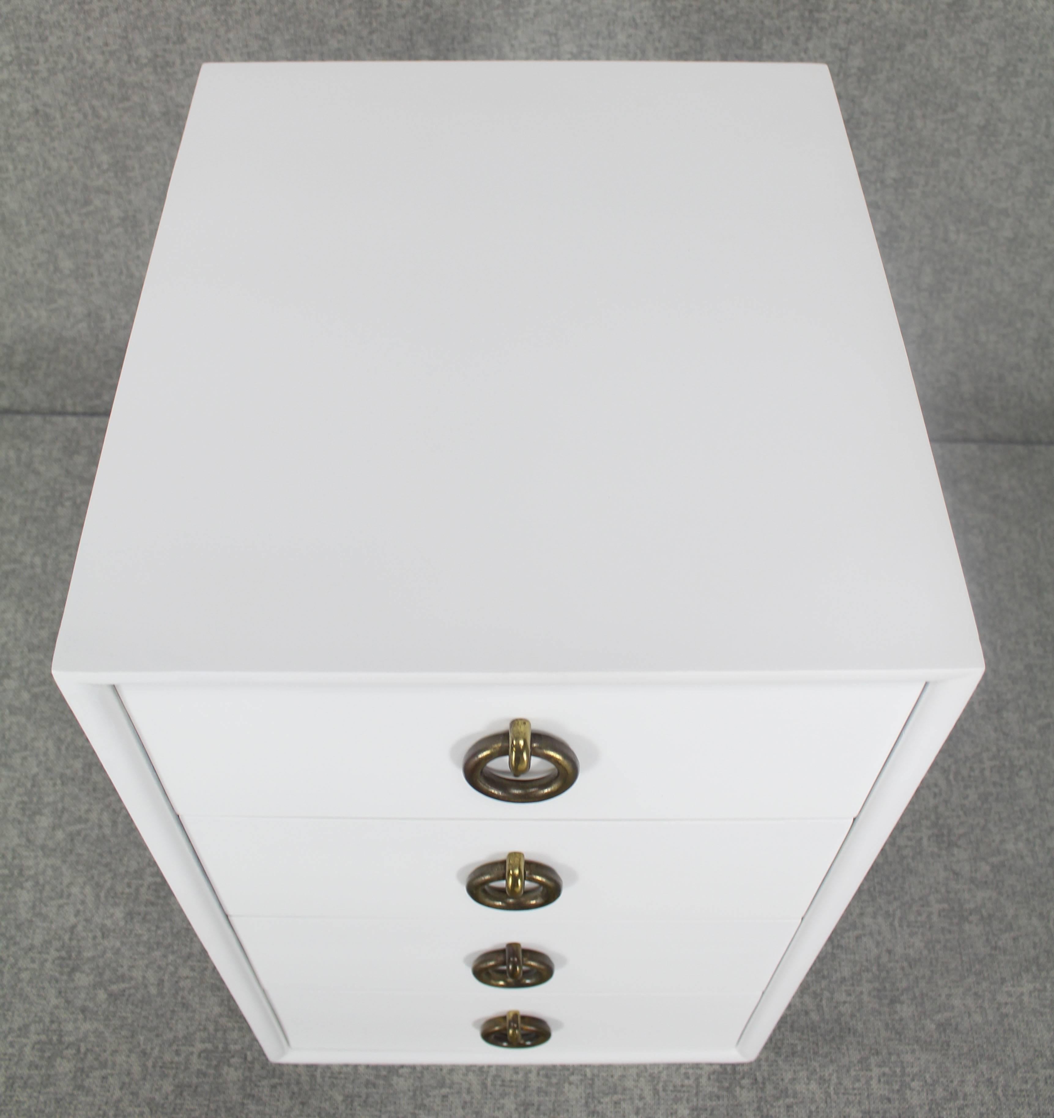tall white end table