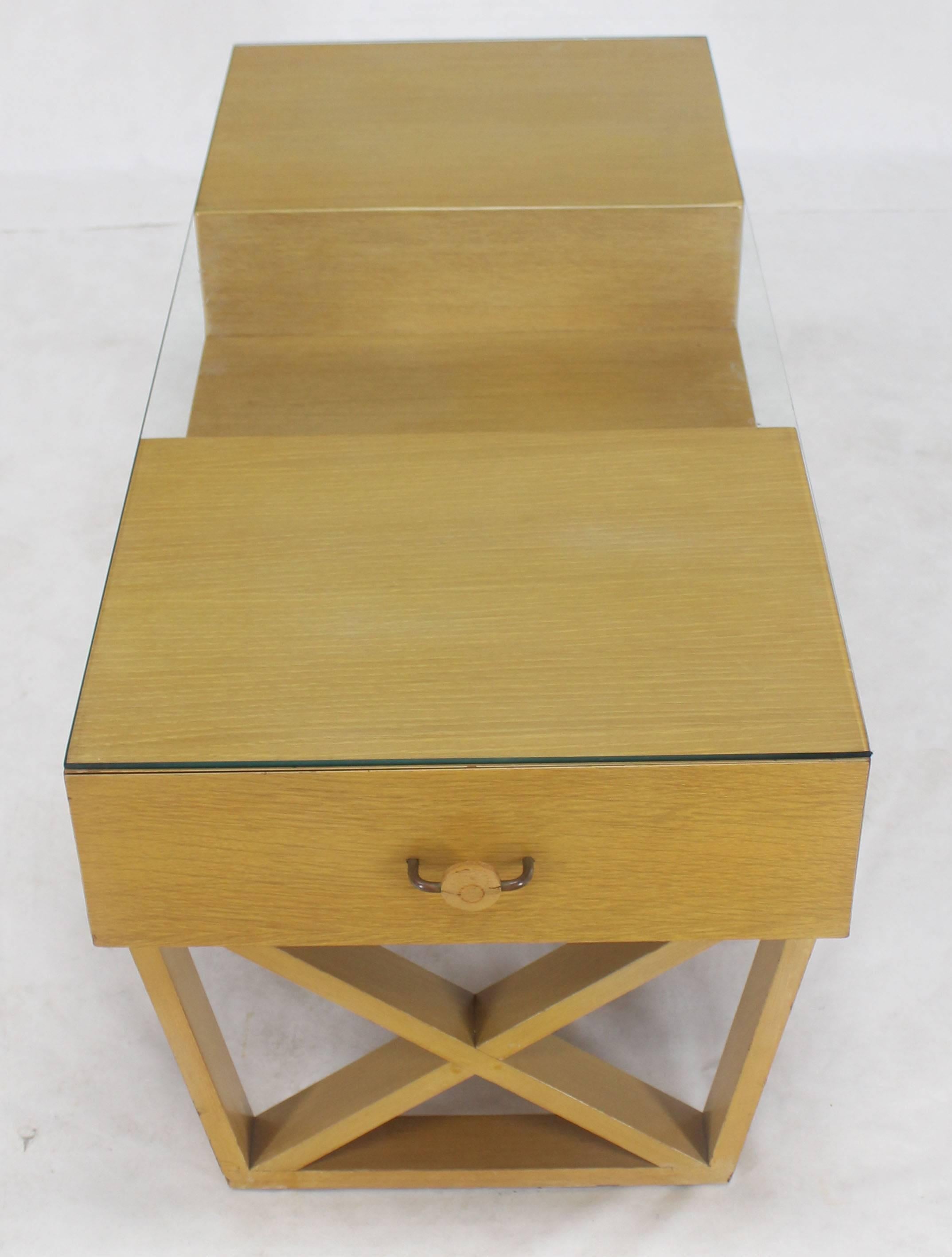 coffee table with glass top and drawers