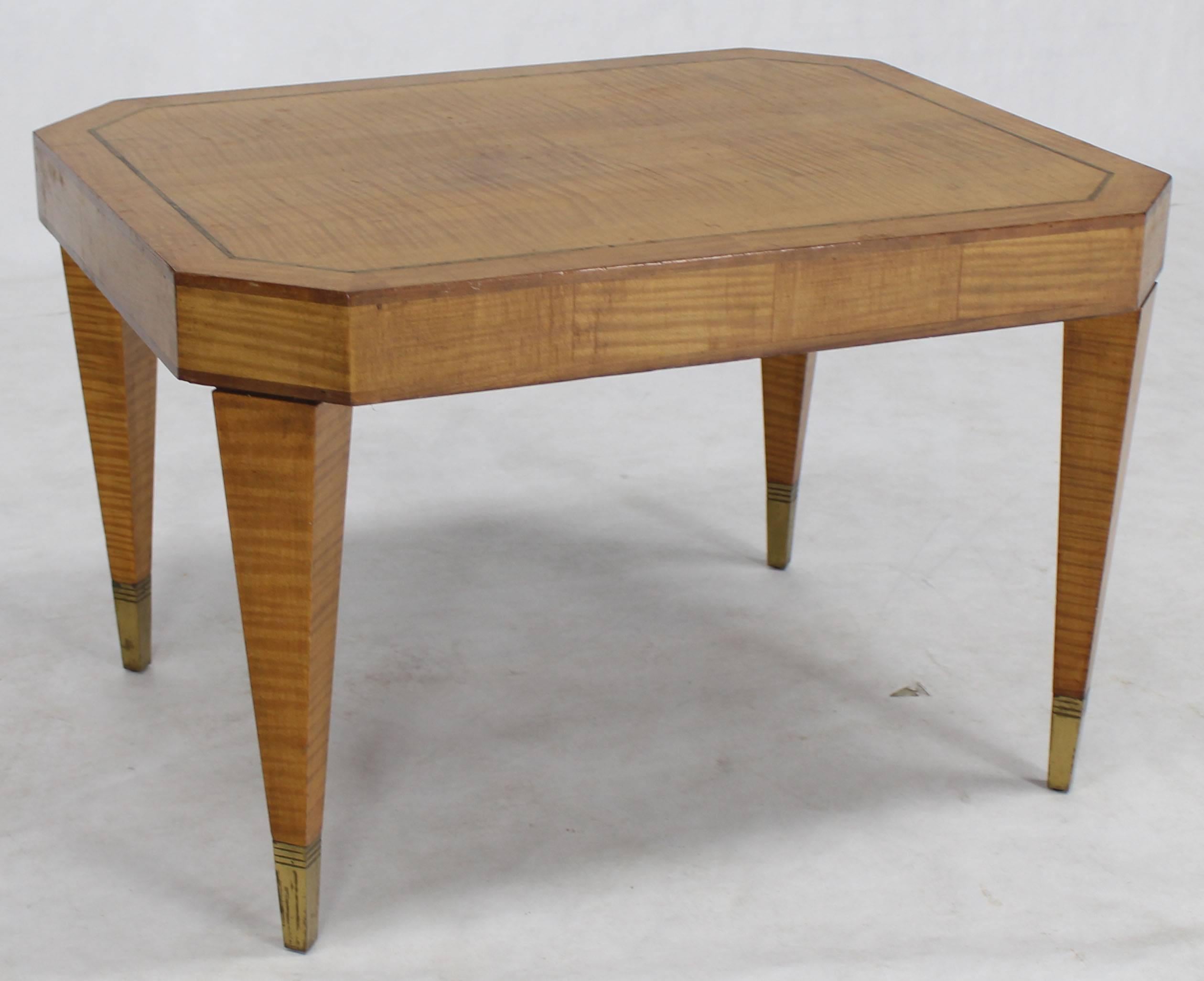 Mid-Century Modern Tommy Parzinger Occasional Rectangular Side Table Brass and Satinwood For Sale