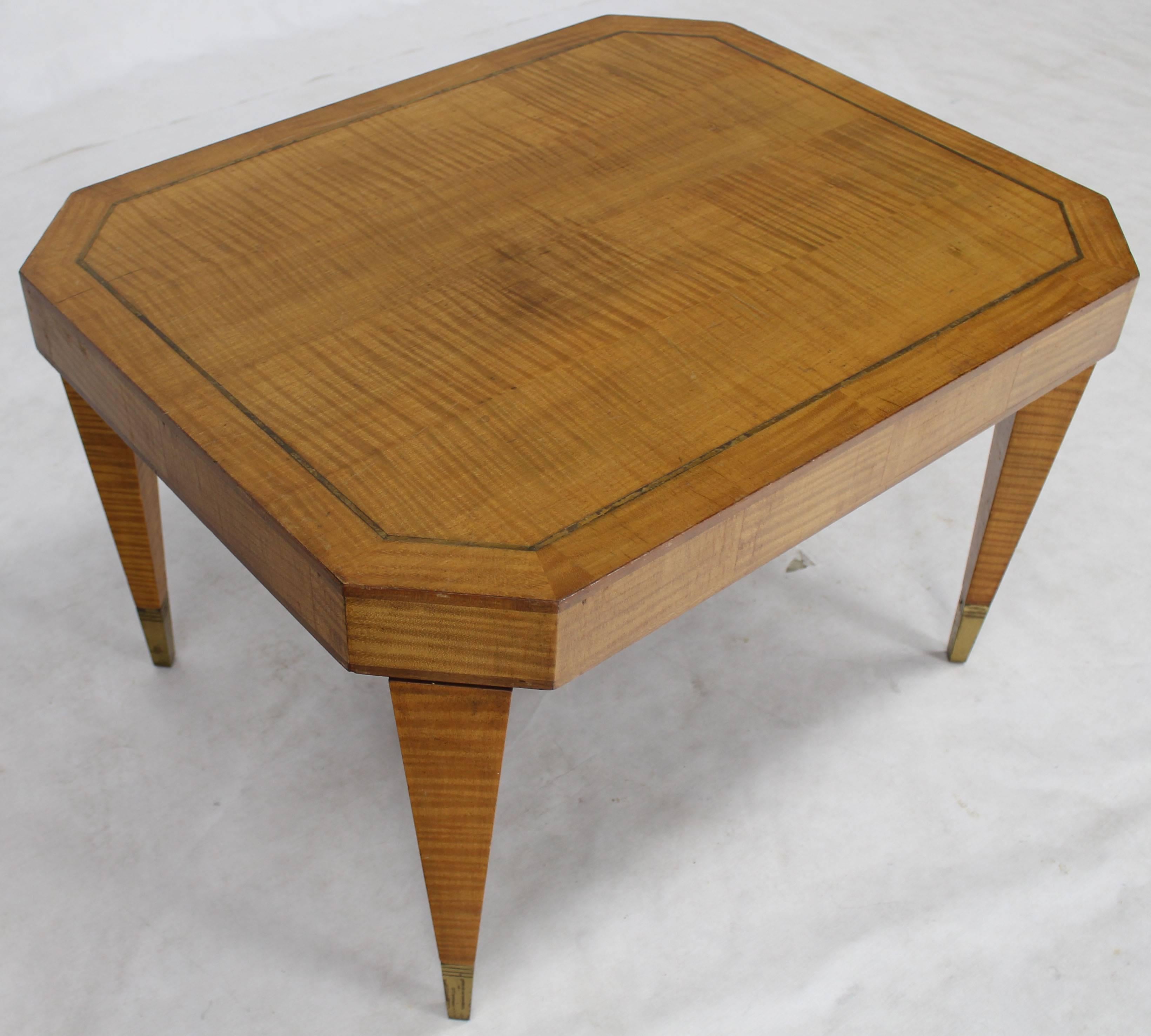 20th Century Tommy Parzinger Occasional Rectangular Side Table Brass and Satinwood For Sale