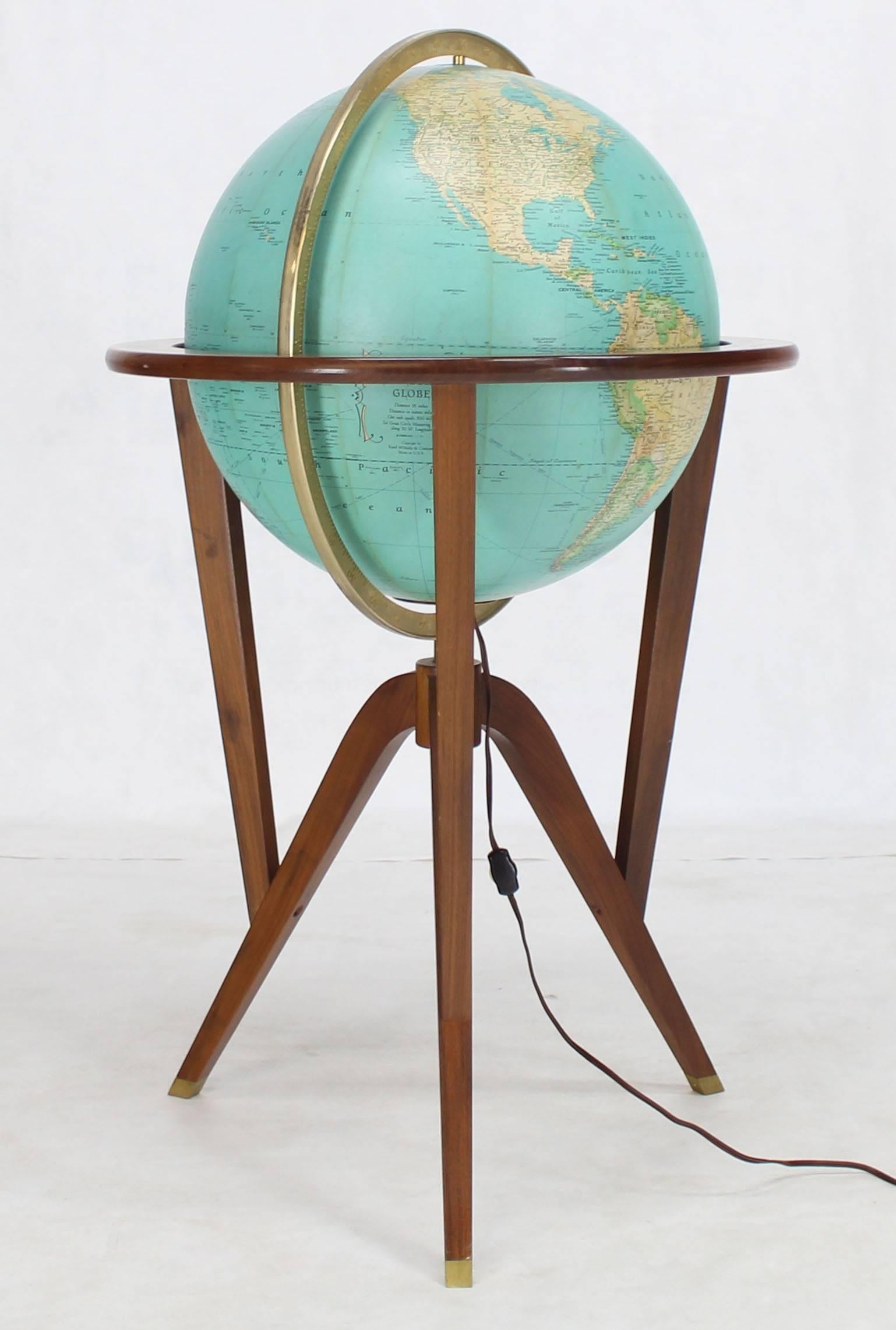 American Ed Wormley of Dunbar Mid-Century Modern Illuminated Globe Light Fixture For Sale