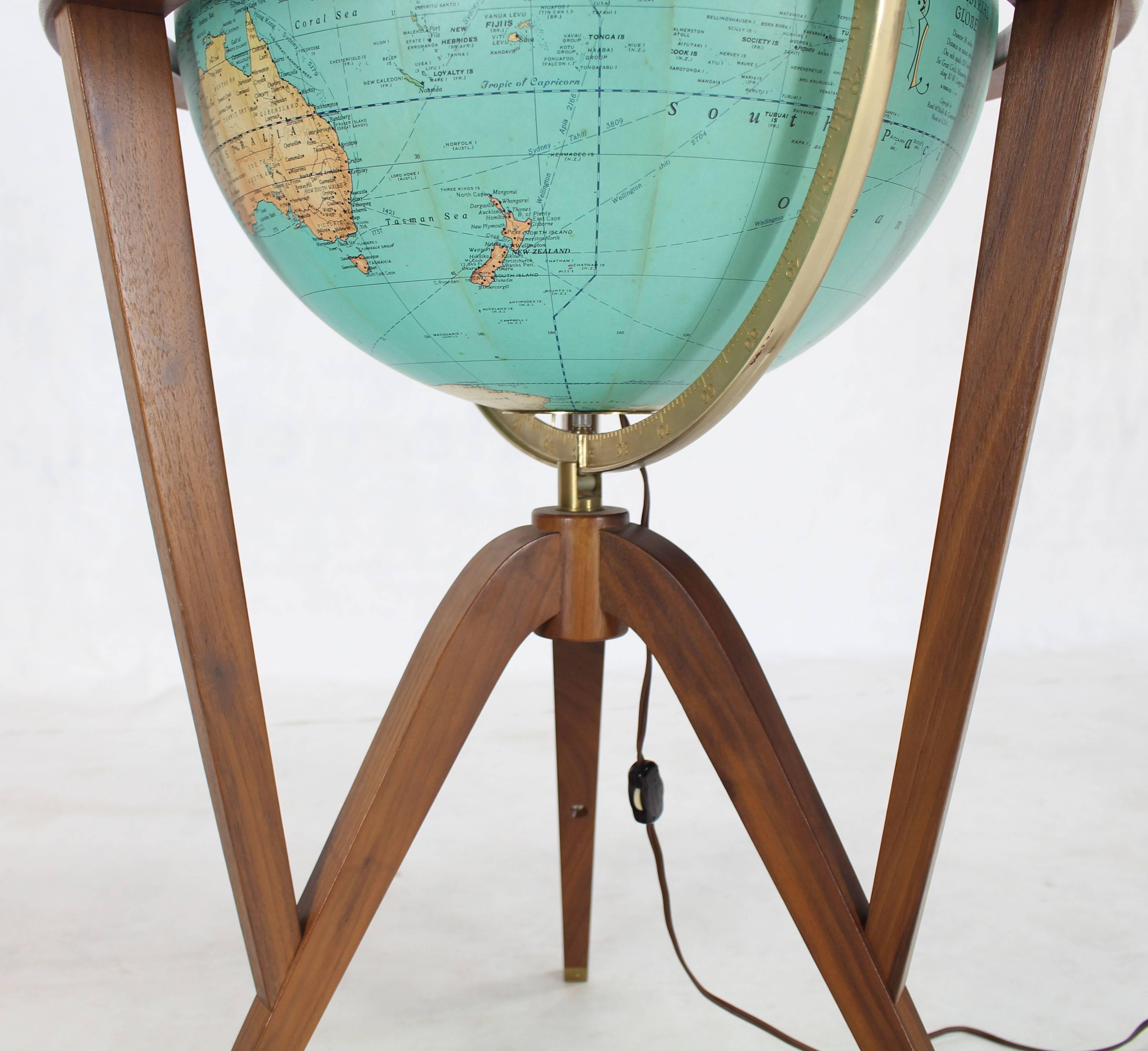Ottone Ed Wormley of Dunbar, apparecchio illuminato a globo in stile Mid-Century Modern in vendita