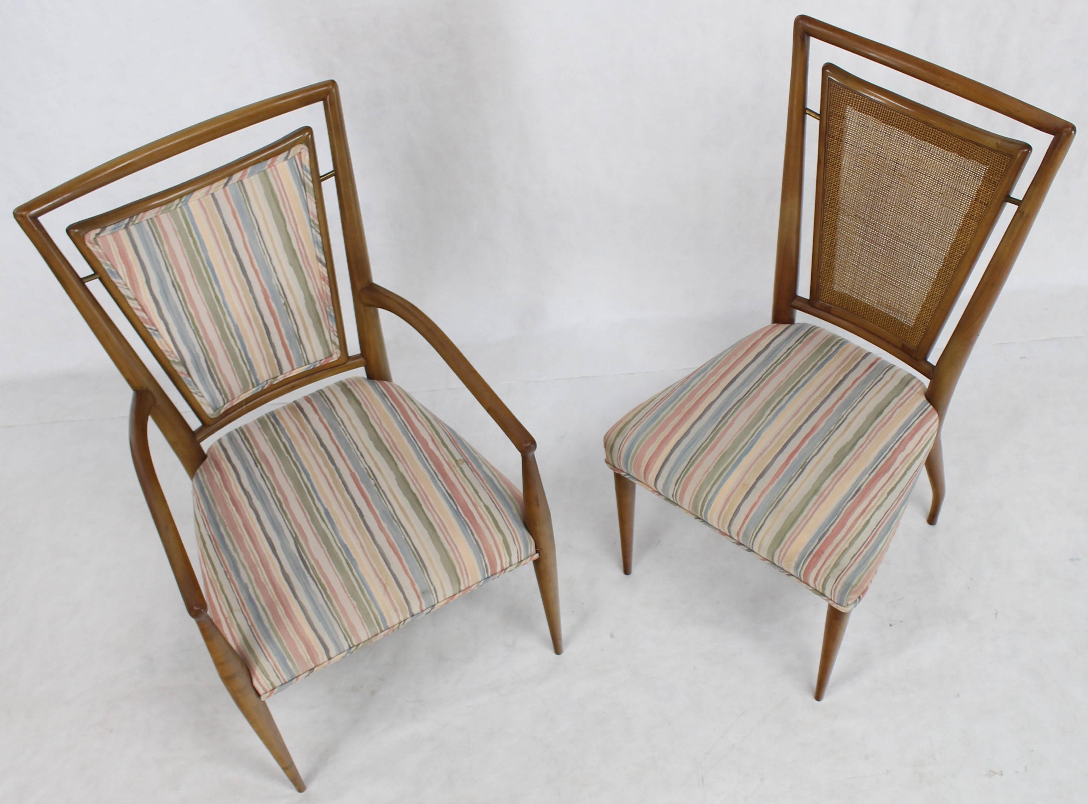 20th Century Set of Six Mid-Century Modern Walnut Dining Chairs by Widdicomb in Ponti Style For Sale