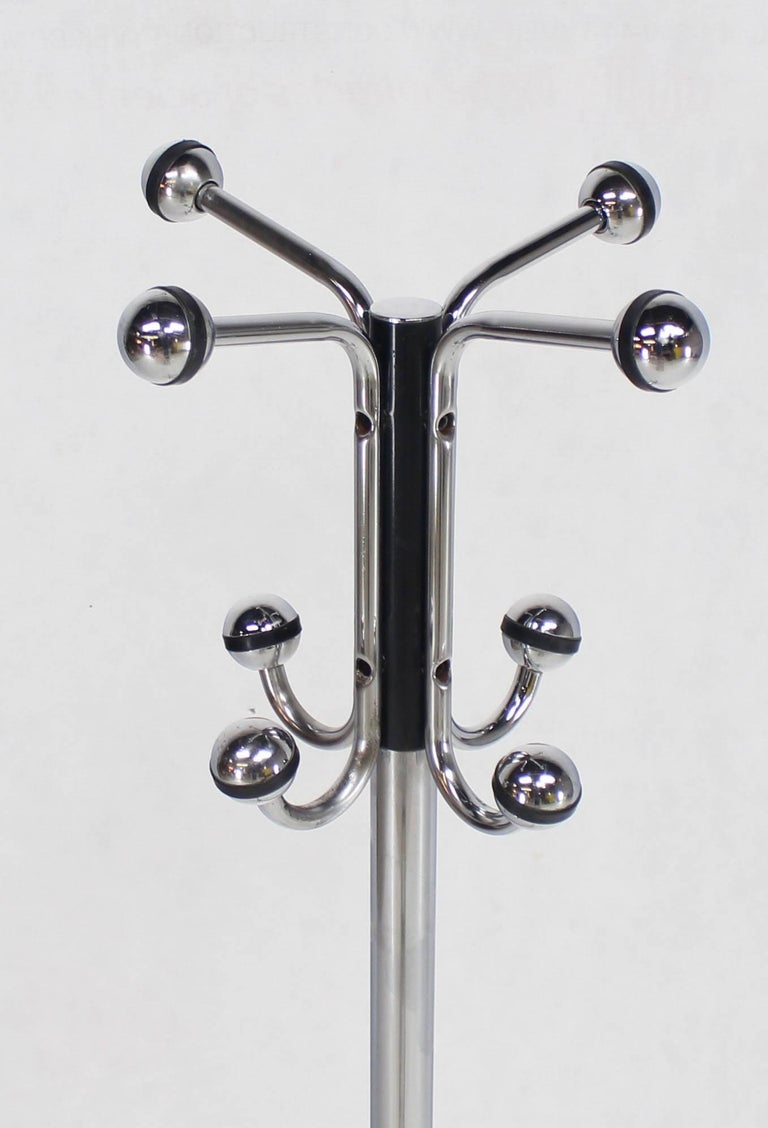 MidCentury Modern Bauhaus Chrome Coatrack Umbrella Stand For Sale at