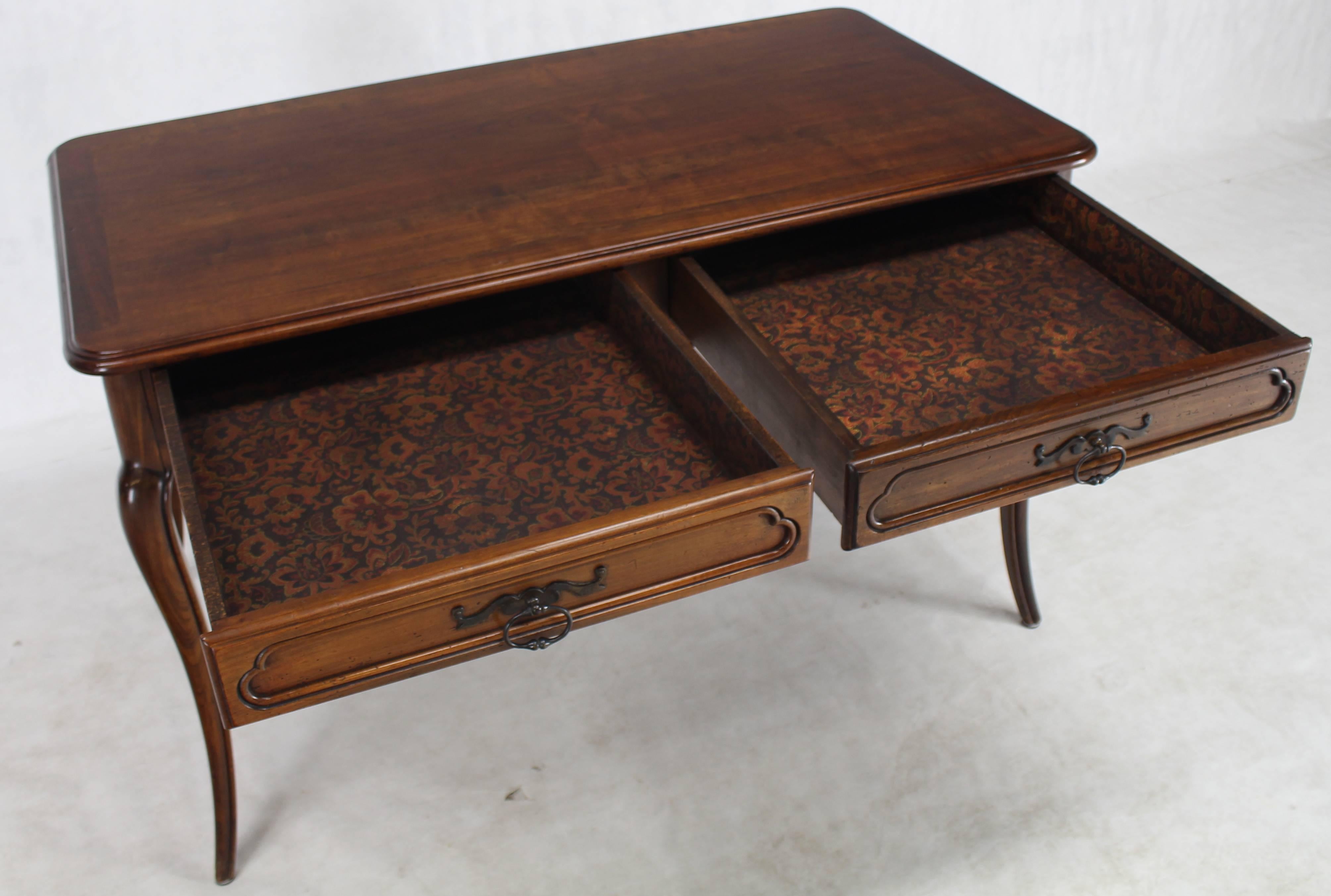 Lacquered French Provincial Low Profile Desk Writing Table Made for Bloomigdales