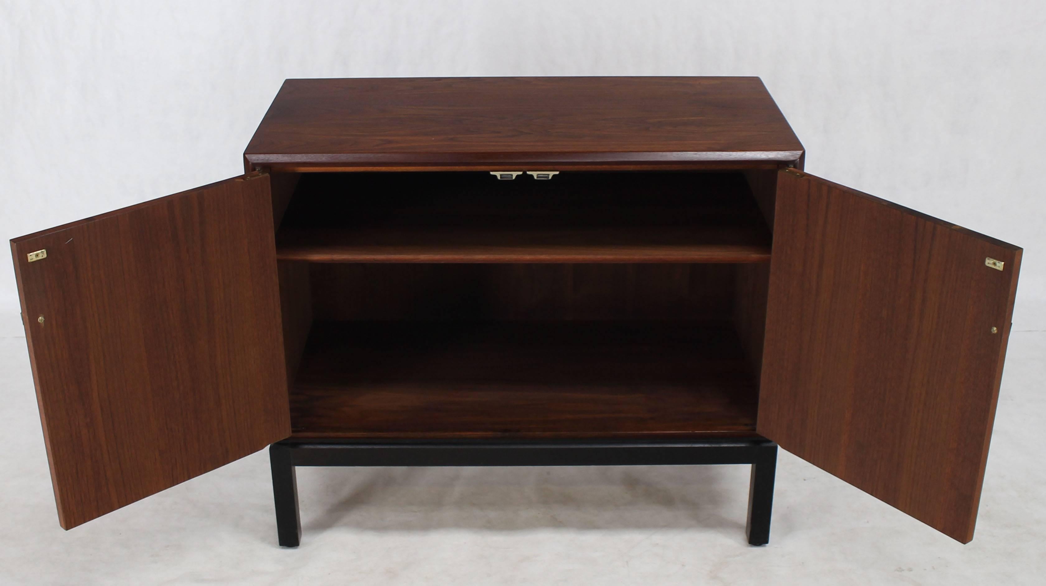 American Danish Mid-Century Modern Oiled Walnut Bachelor Chest Cabinet Two-Door For Sale