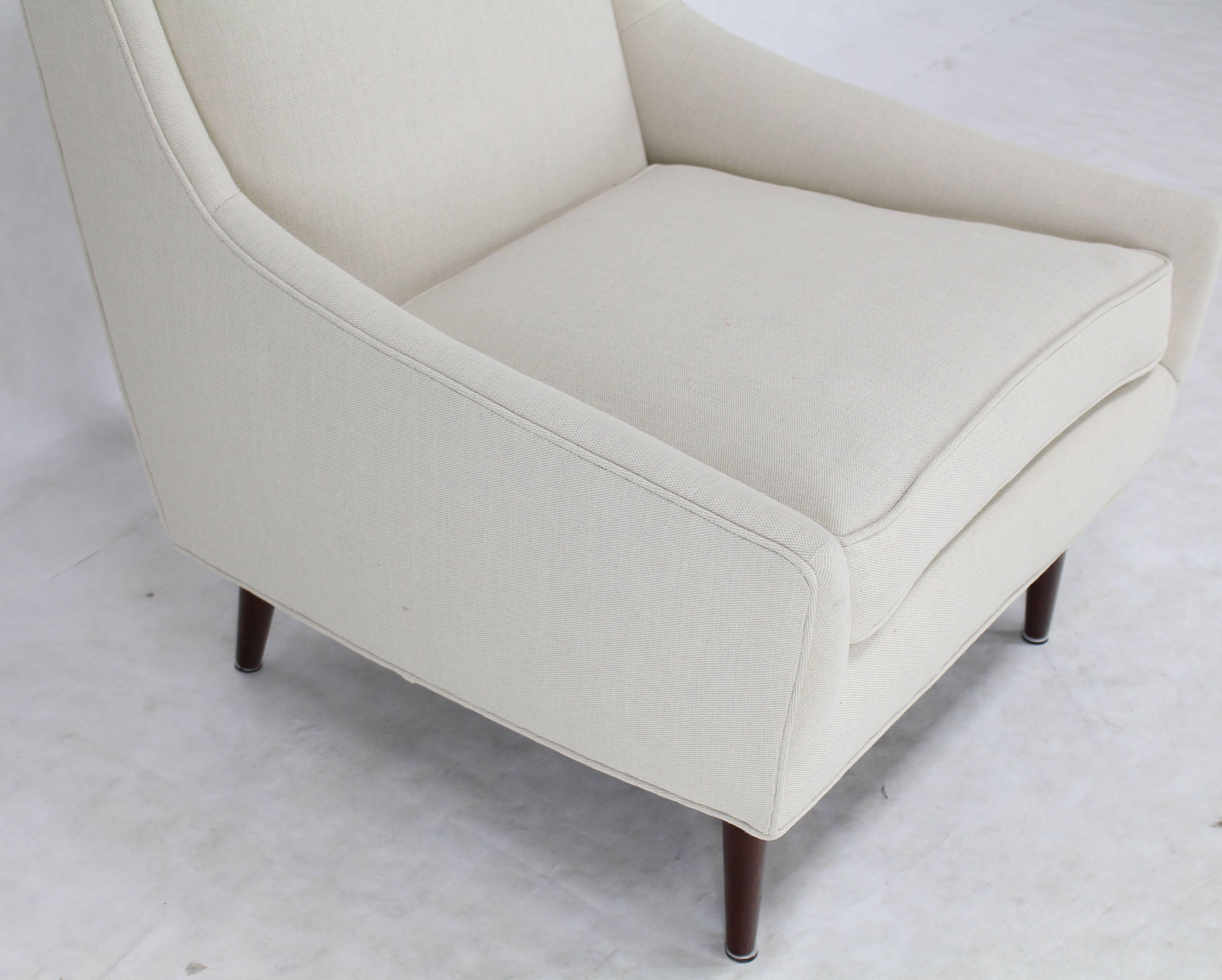 New upholstery Mid-Century Modern lounge chair.