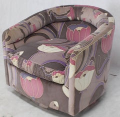 Pair of Milo Baughman Swivel Barrel Back Chairs
