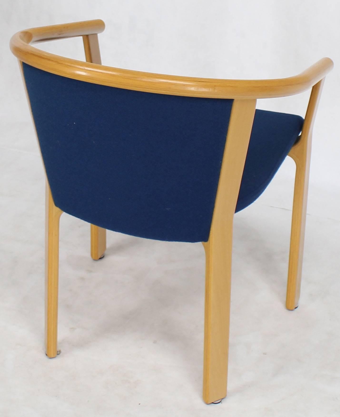 Upholstery Pair of Danish Modern Barrel Back Chairs For Sale