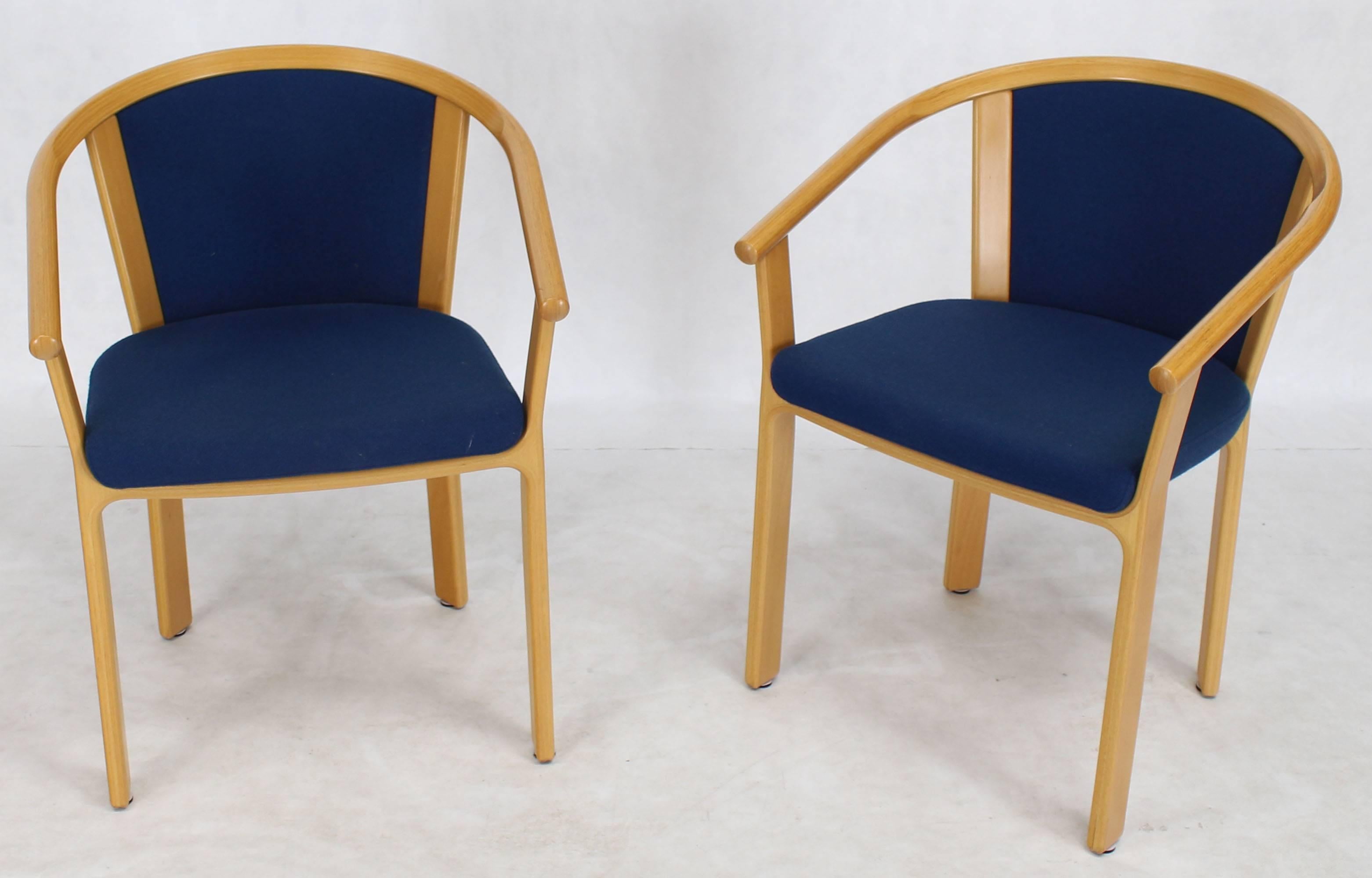 Mid-Century Modern Pair of Danish Modern Barrel Back Chairs For Sale