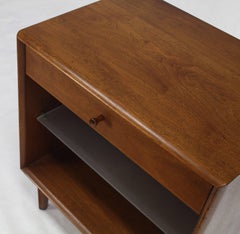 Pair of Walnut One Drawer Nightstands or End Tables