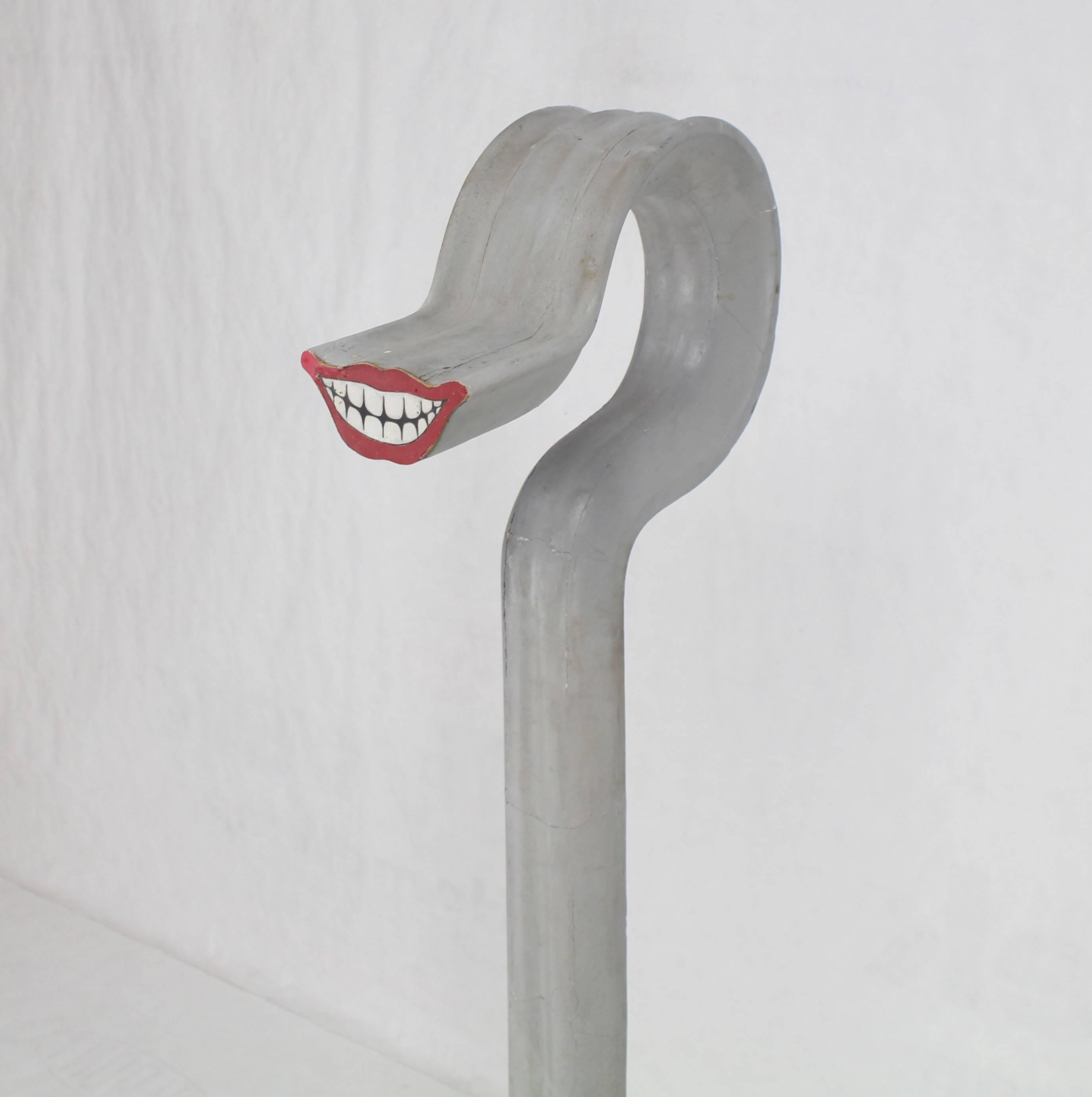 Mid-Century Modern Abstract Modern Pop Art Sculpture of Smile Standing on Feet