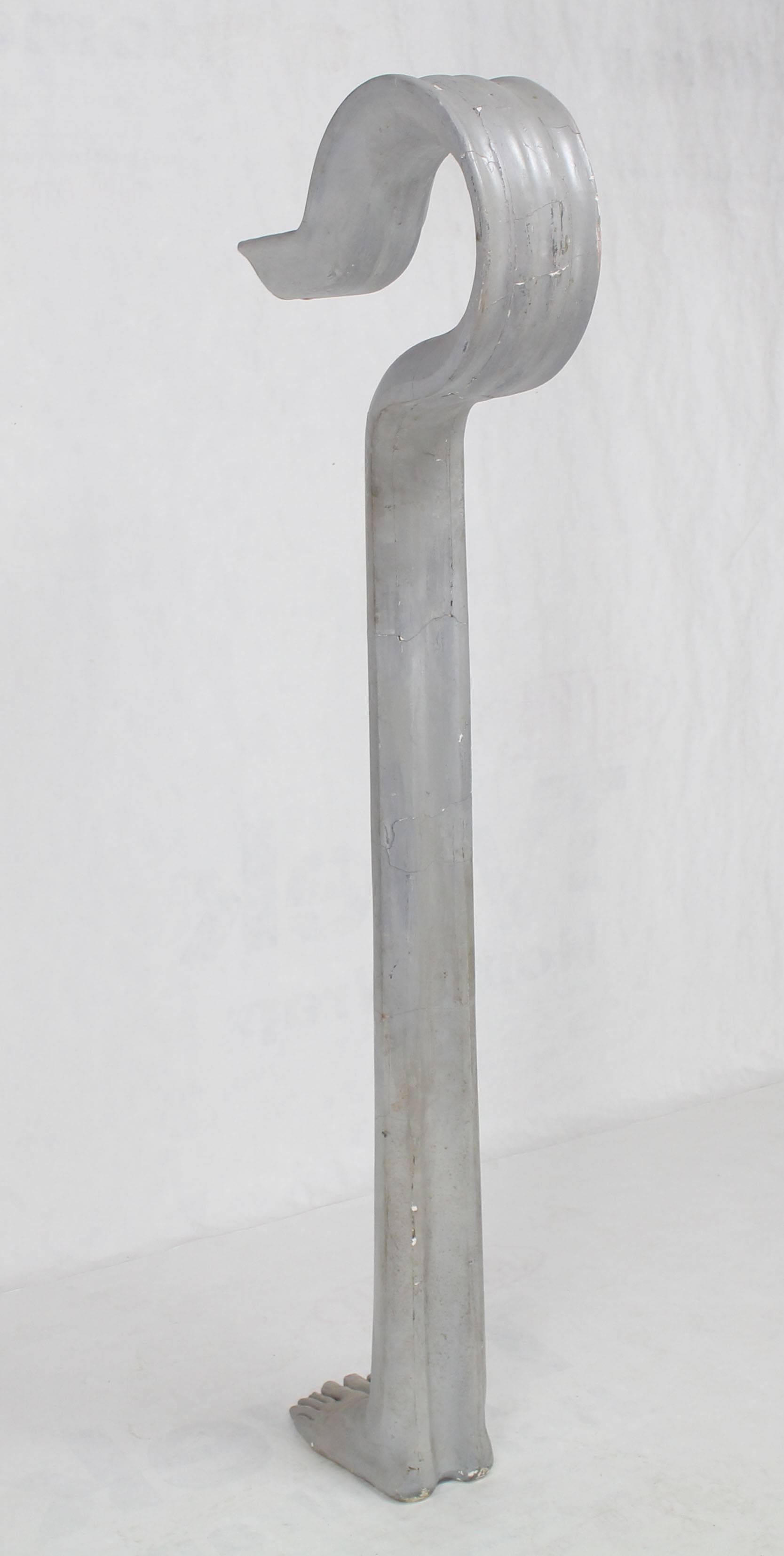 Bentwood Abstract Modern Pop Art Sculpture of Smile Standing on Feet