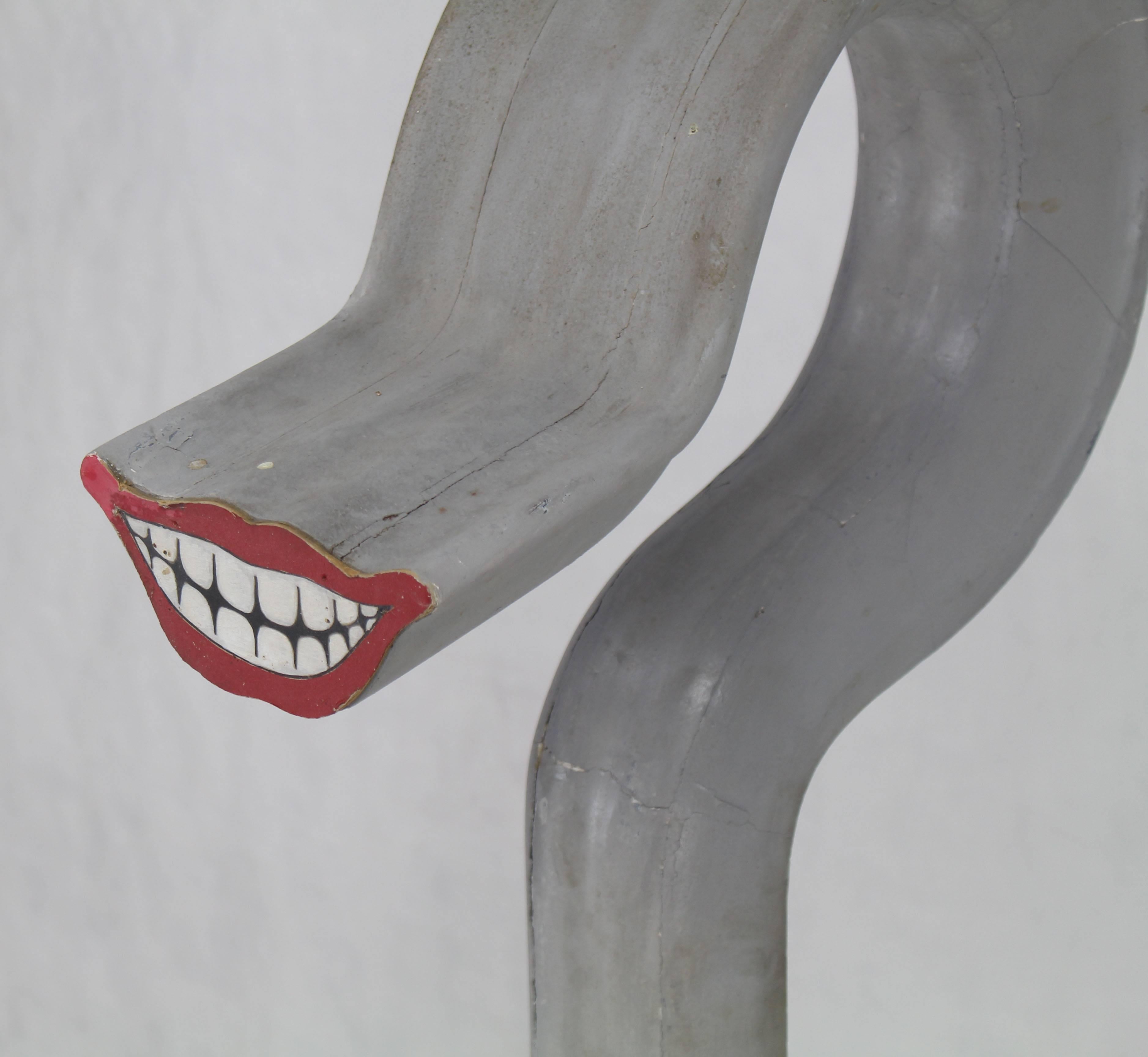 Abstract Modern Pop Art Sculpture of Smile Standing on Feet In Good Condition In Rockaway, NJ