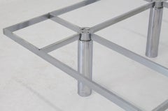 Square Chrome Smoke Glass Coffee Table by Tobia Scarpa for Knoll