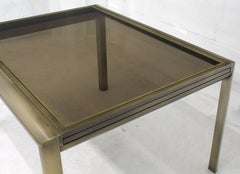 Smoked Glass Brass DIA Expandable Dining Table