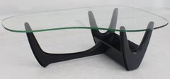 Kidney Organic Shape Glass Top Coffee Table w/ Tray or Planter
