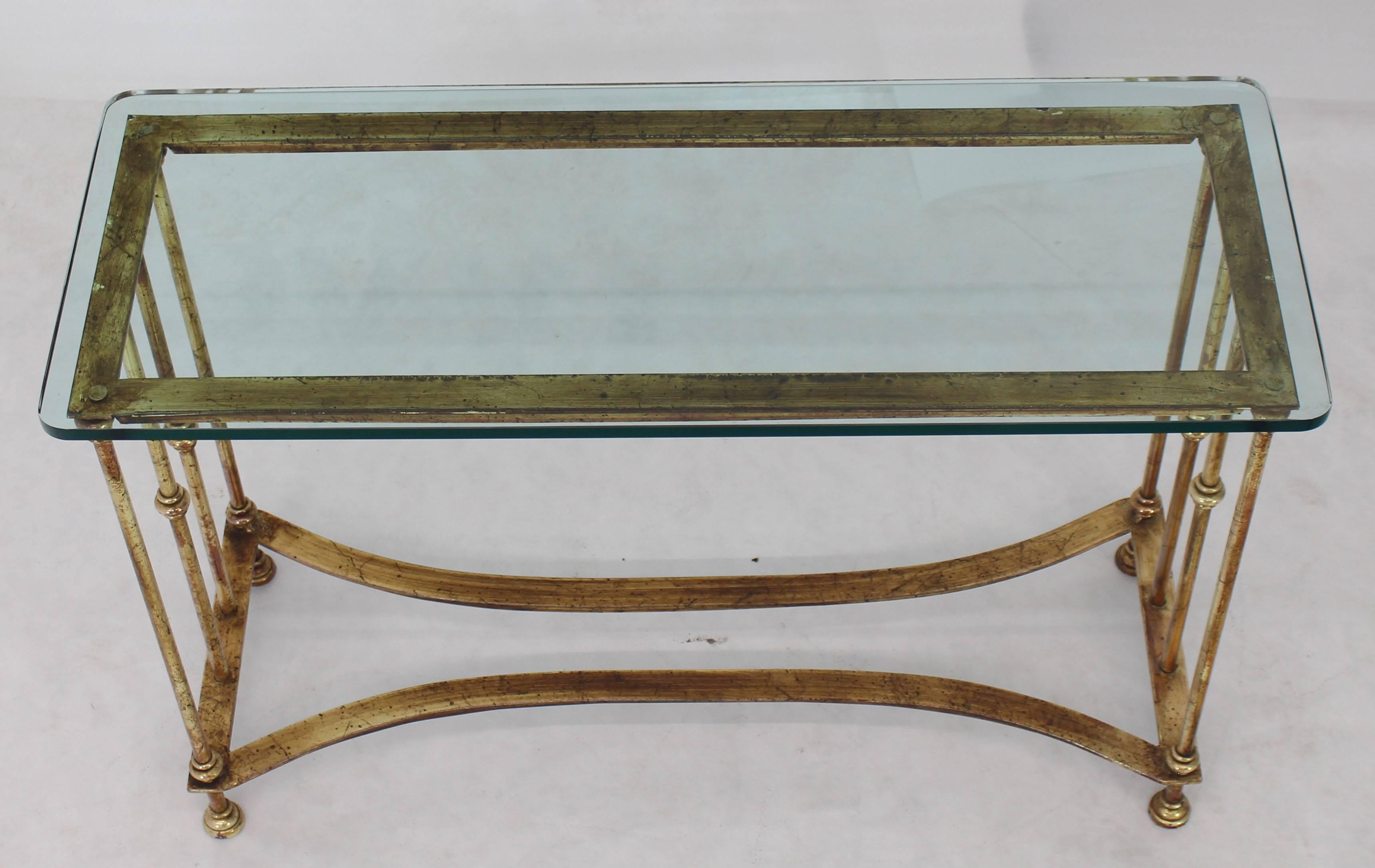 metal console tables glass top