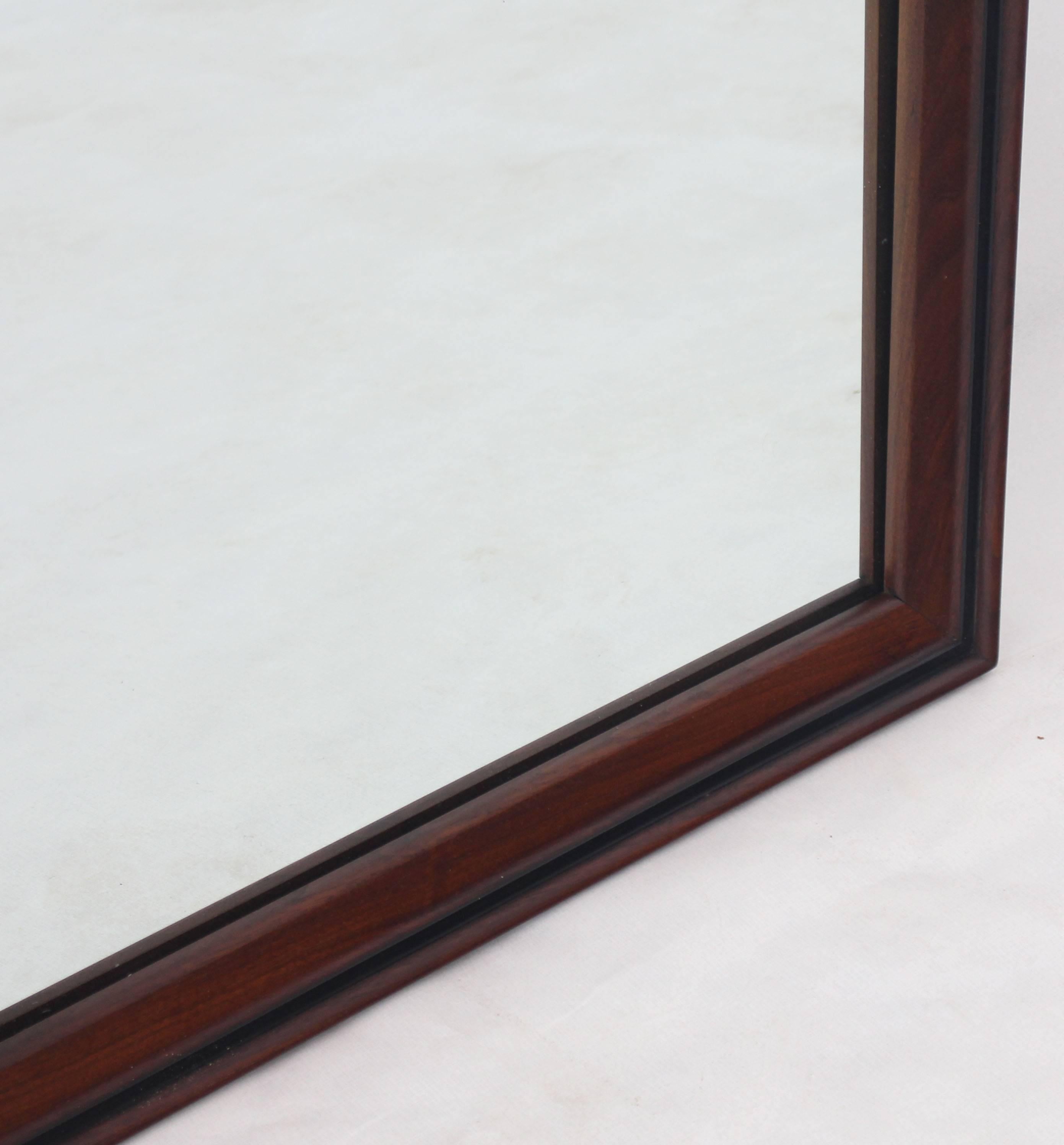 walnut rectangular mirror