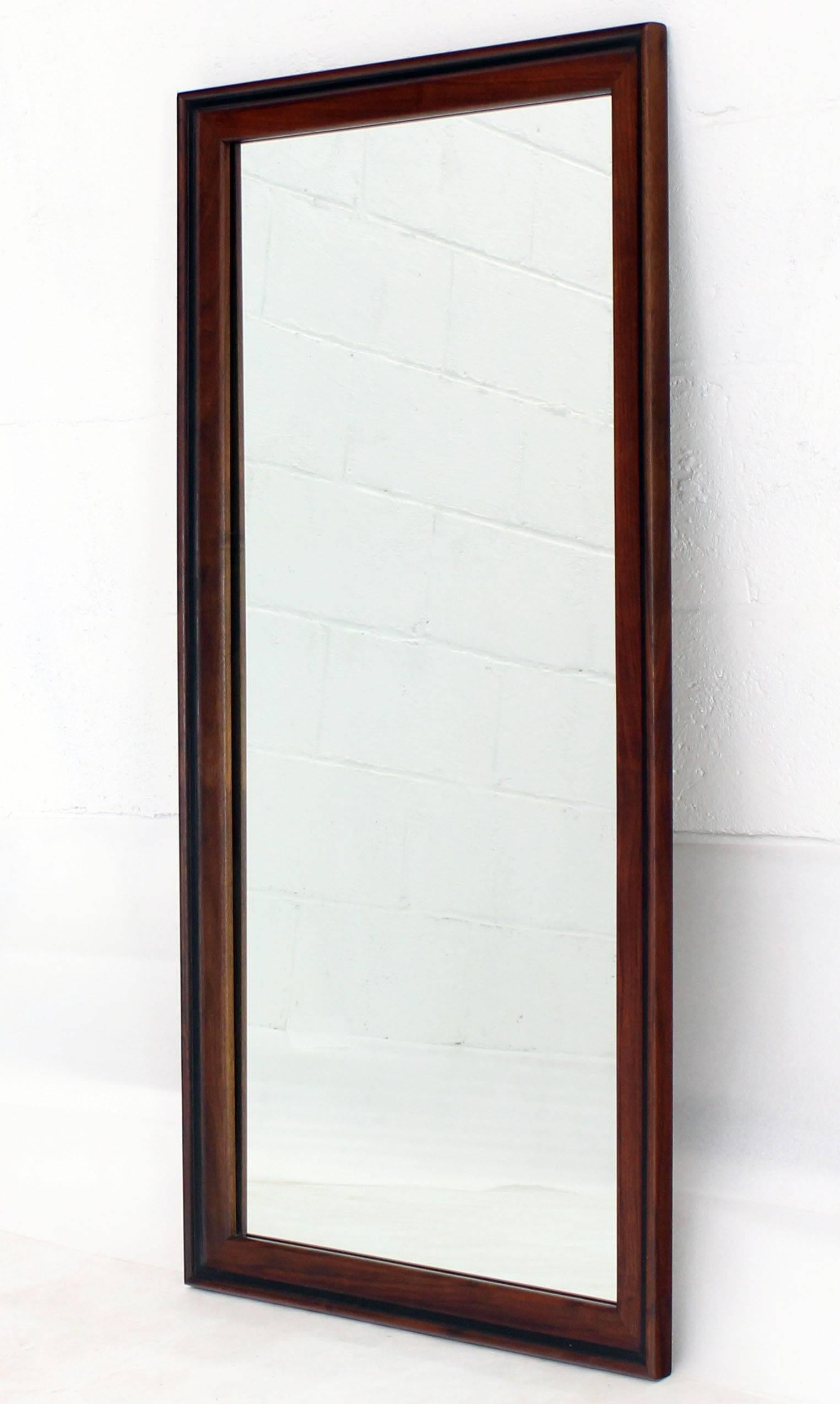 Mid-Century Modern Oiled Walnut Frame Mid Century Modern Rectangular Mirror.  For Sale
