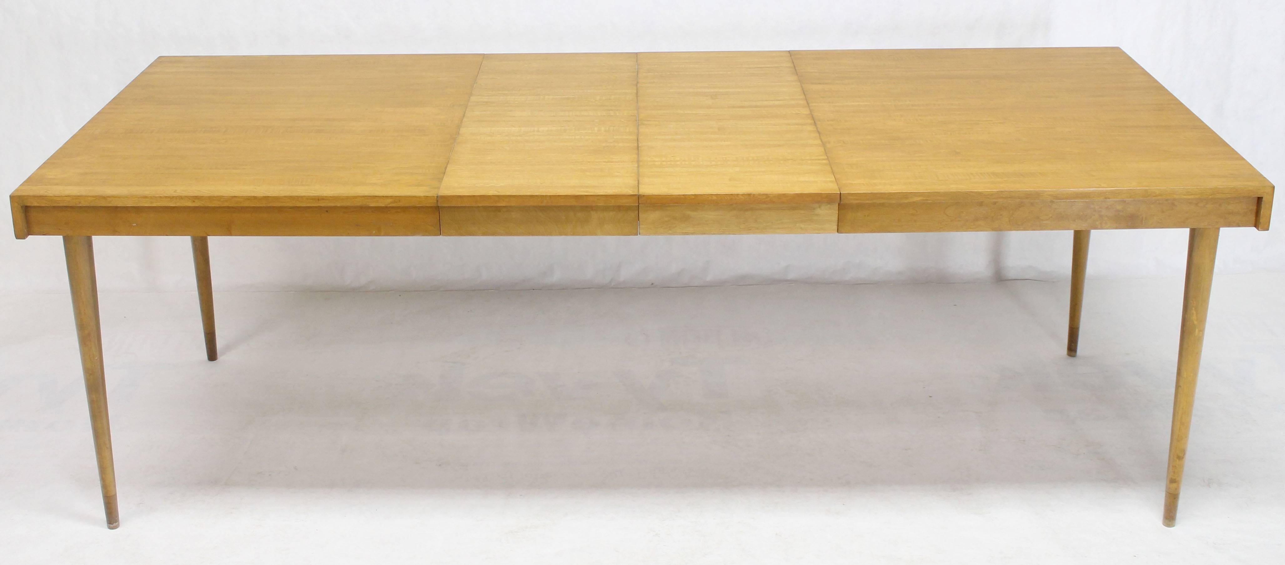 20th Century Swedish Blond Birch Dining Table w/ Two Extension Boards Leafs  For Sale