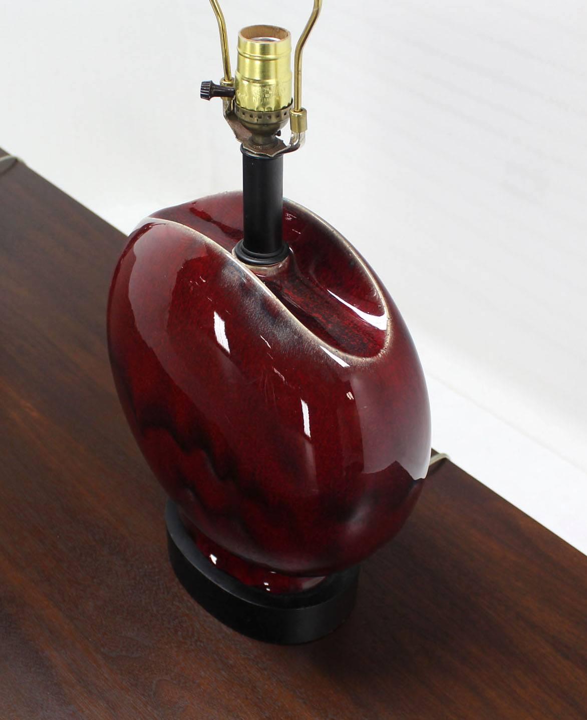 Pair of Blood Cherry Table Lamps 3