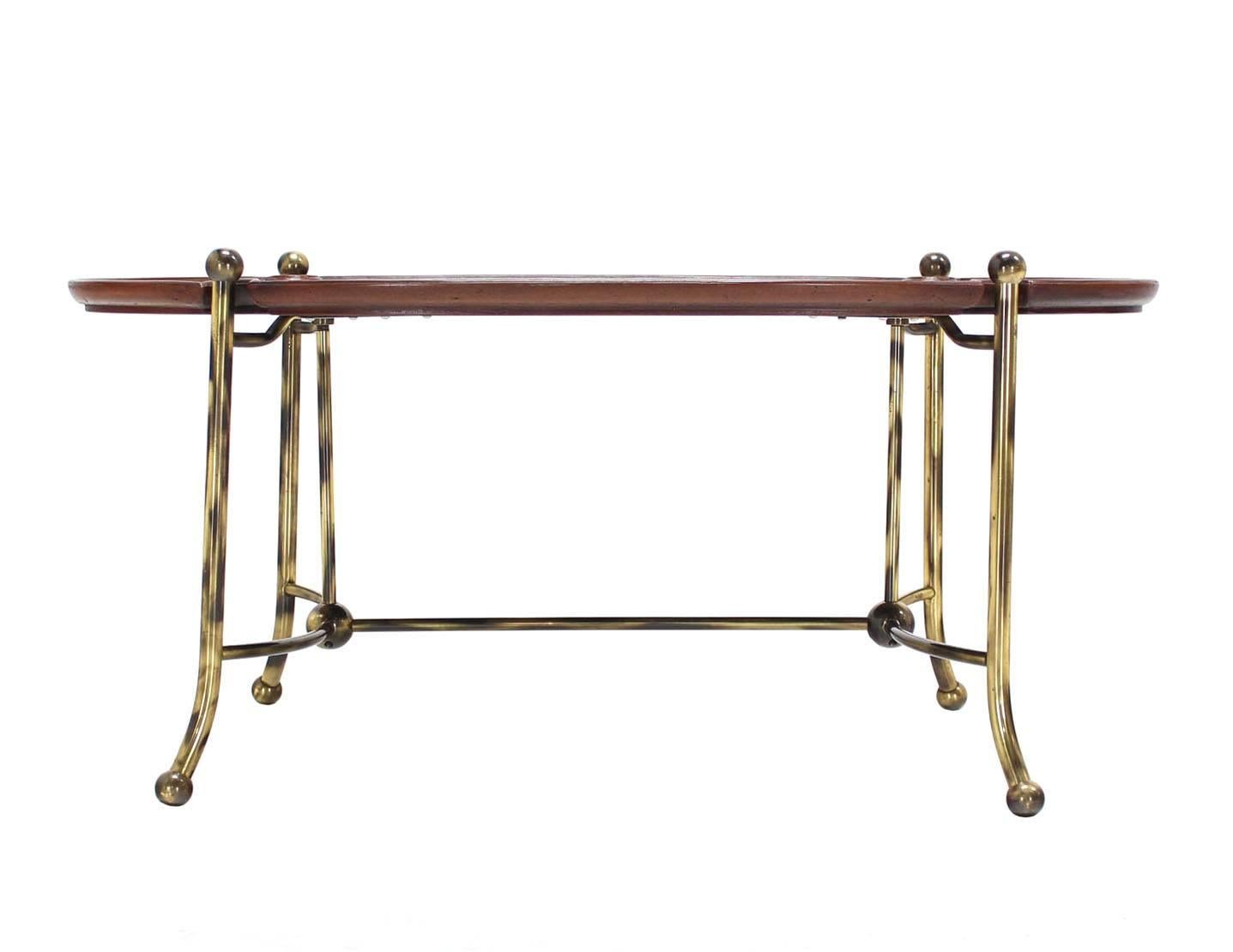 brass oval coffee table