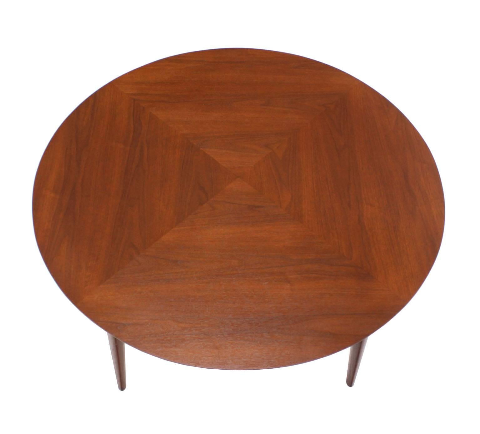 Very nice Danish Mid-Century Modern round teak game table by John Stuart.